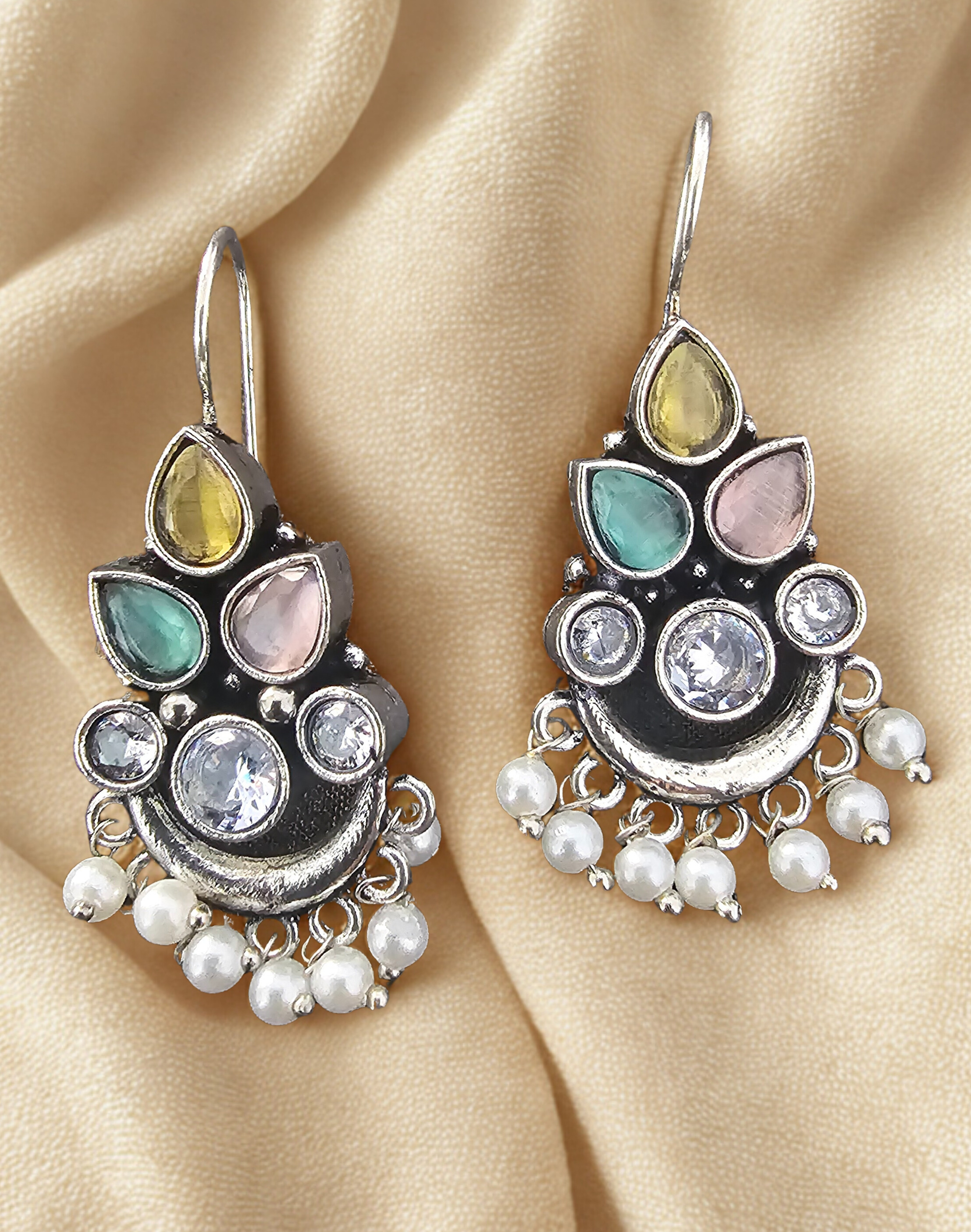 Multicolor Gemstone Drop Earrings