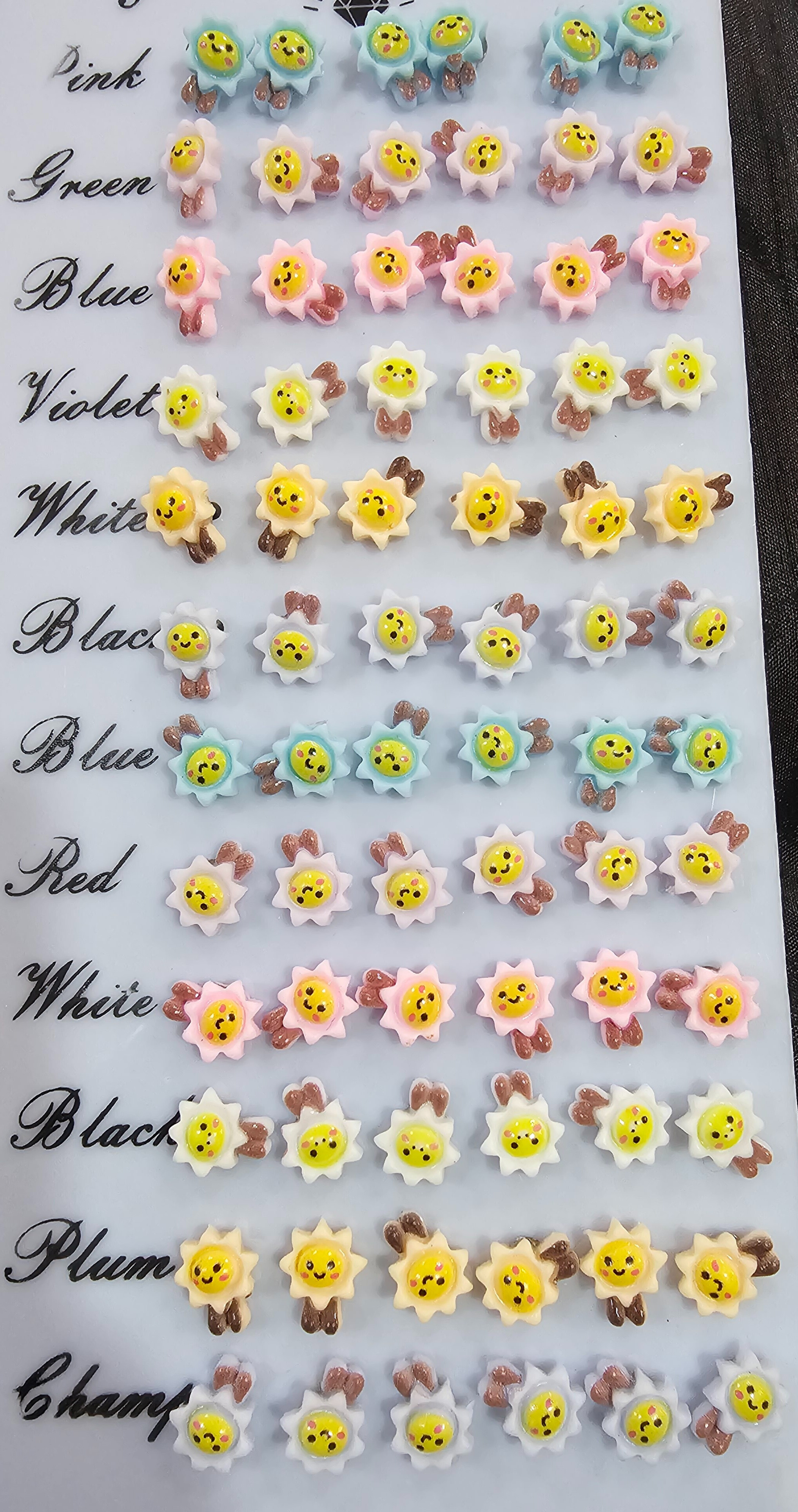 Cute Flower-Shaped Earrings - Set of 36