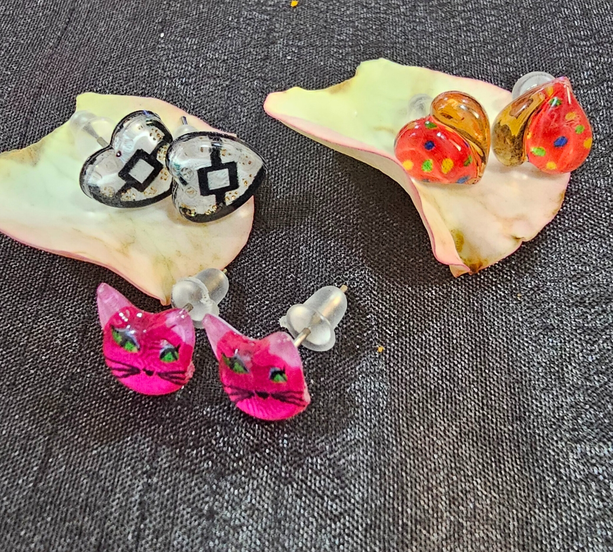 Colorful Resin Stud Earrings Set