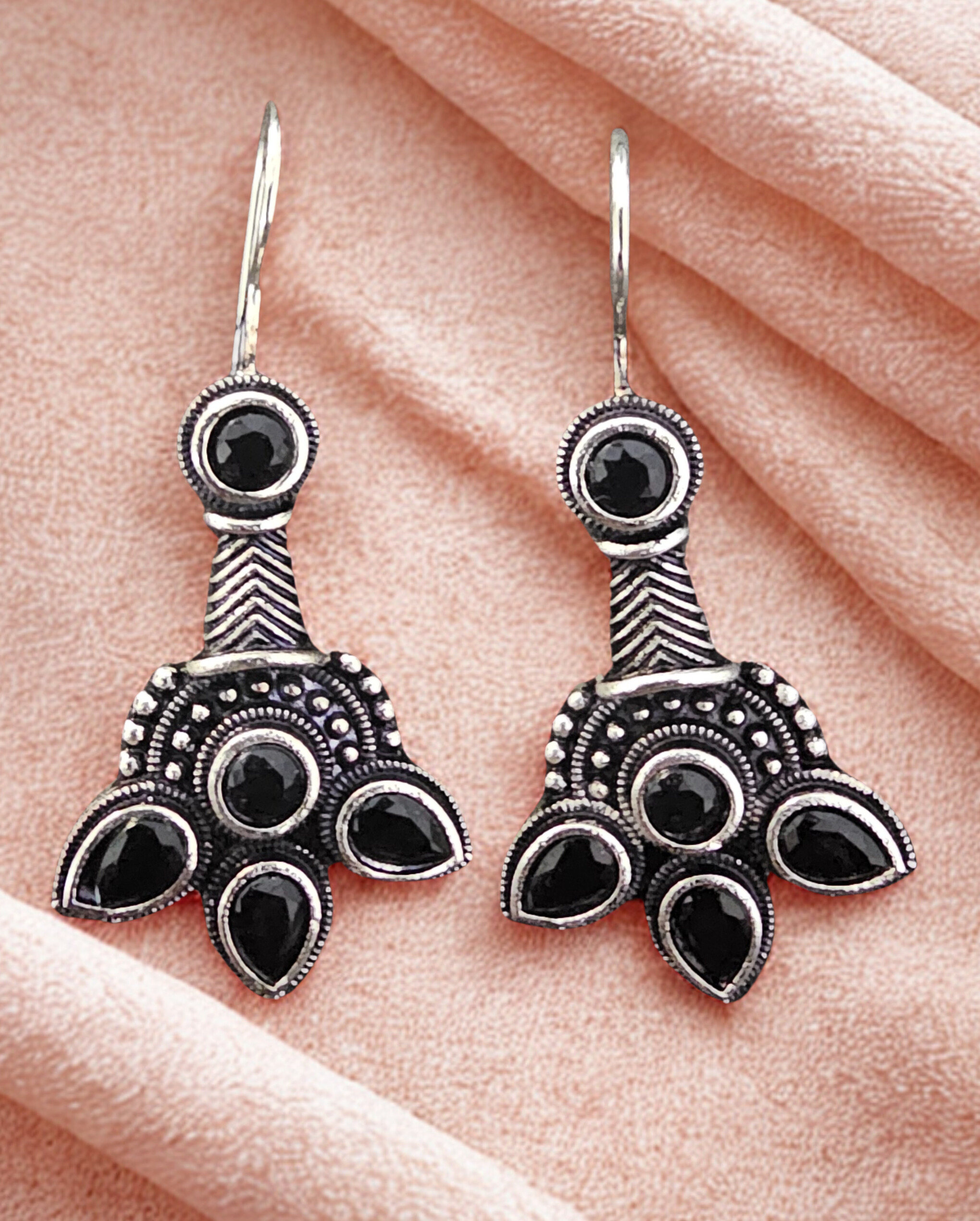 Vintage Black Stone Earrings