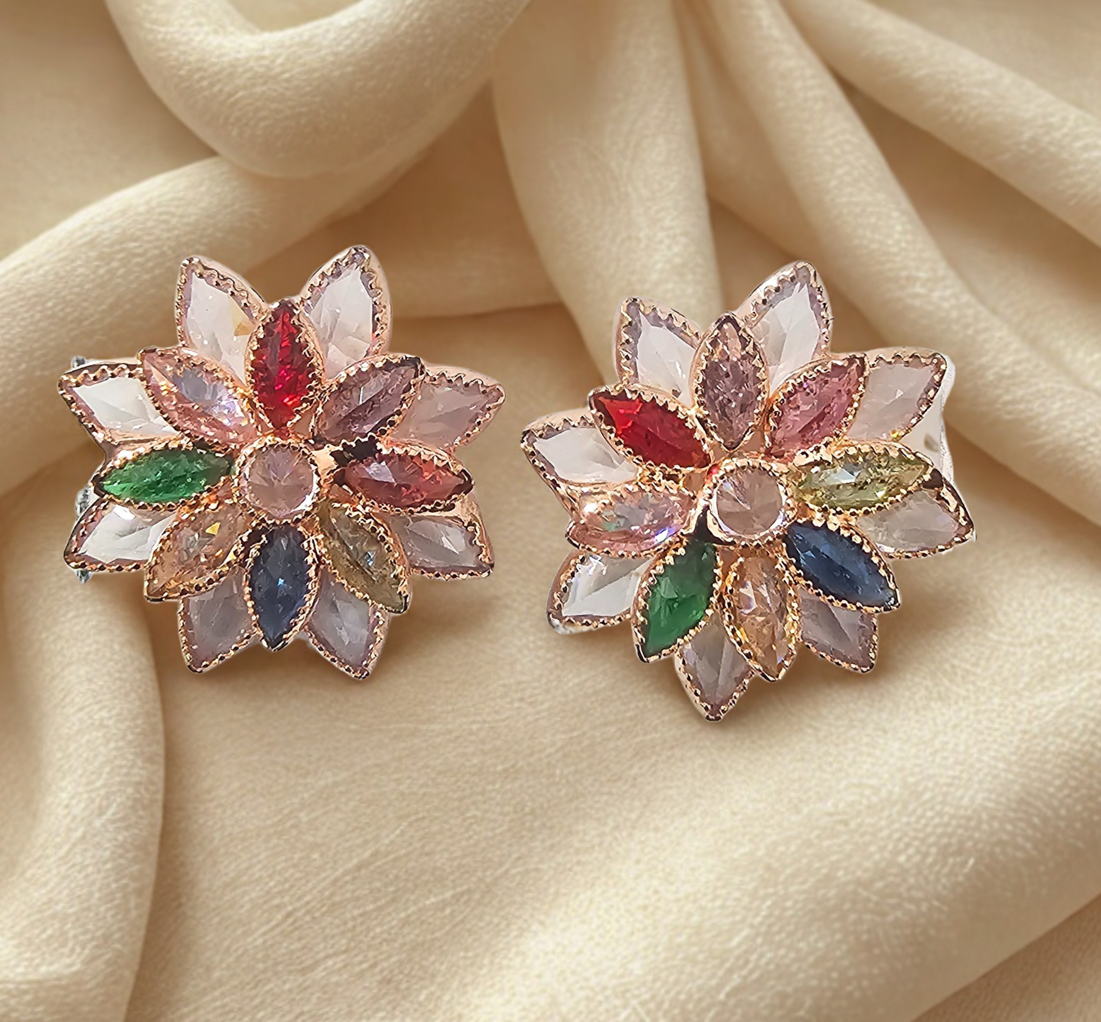 Colorful Floral Statement Earring