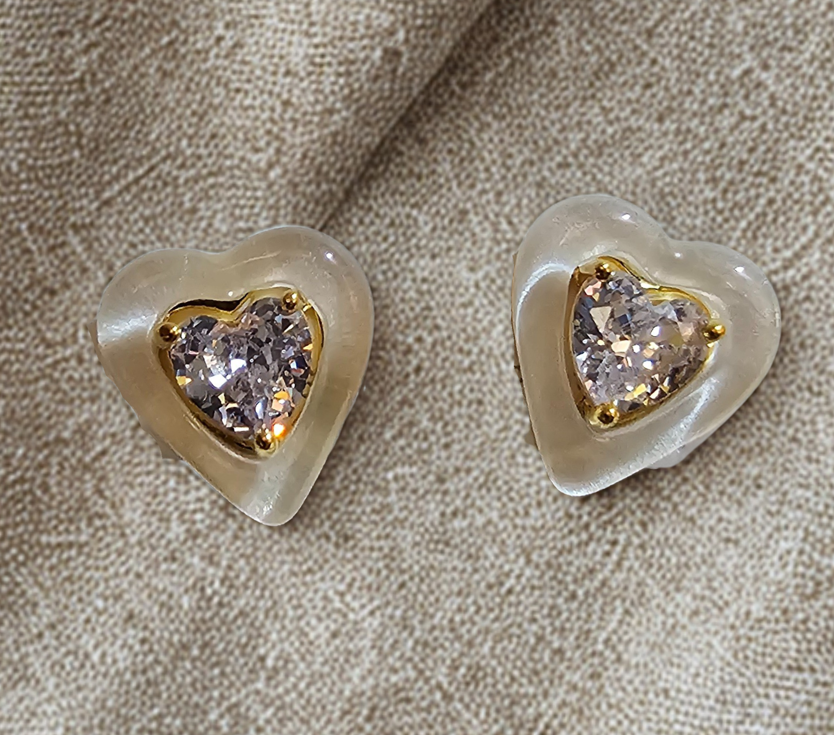 Heart Shaped Crystal Stud Earrings