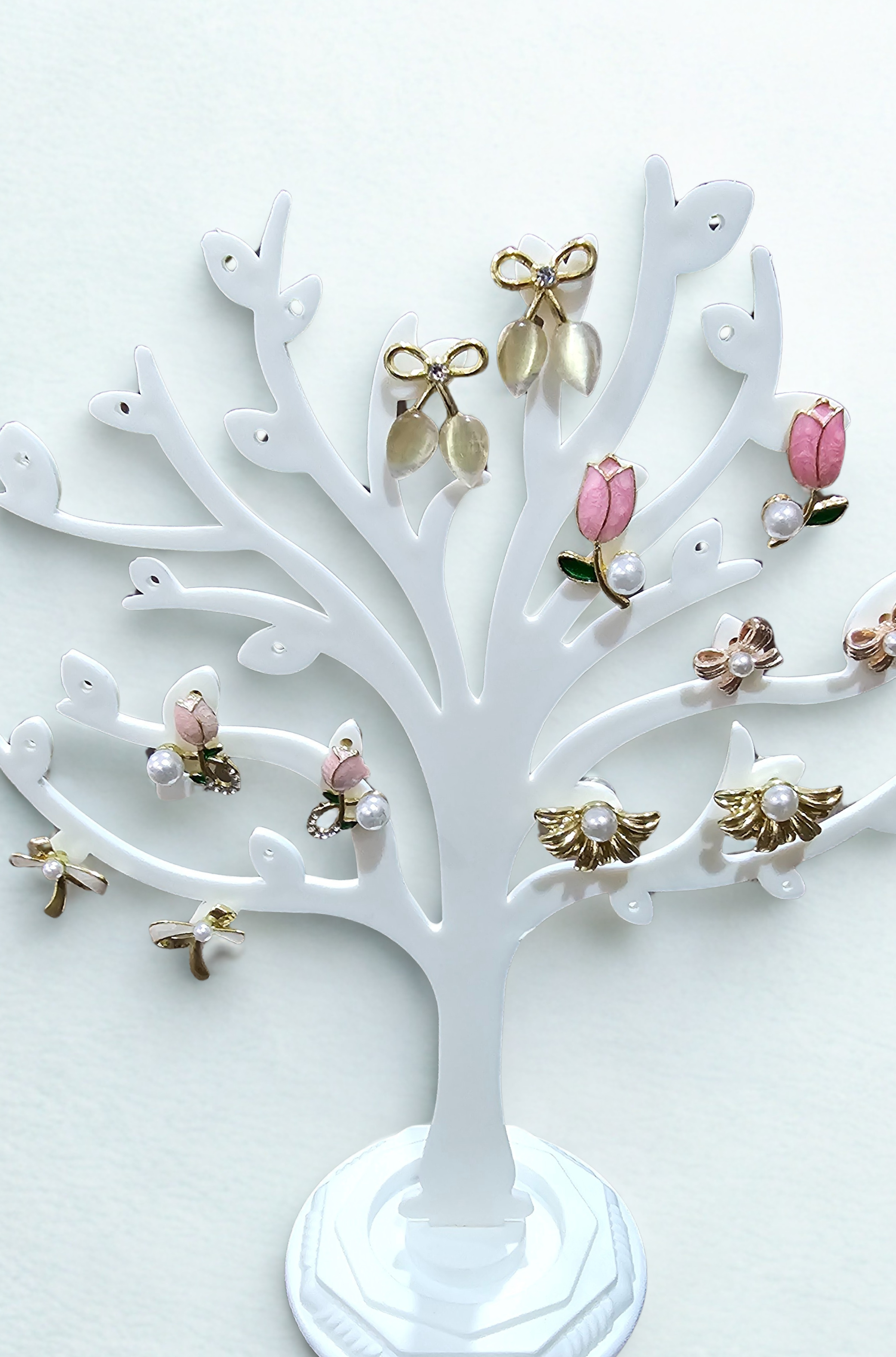 Elegant Flower and Bow Earring Set of 6