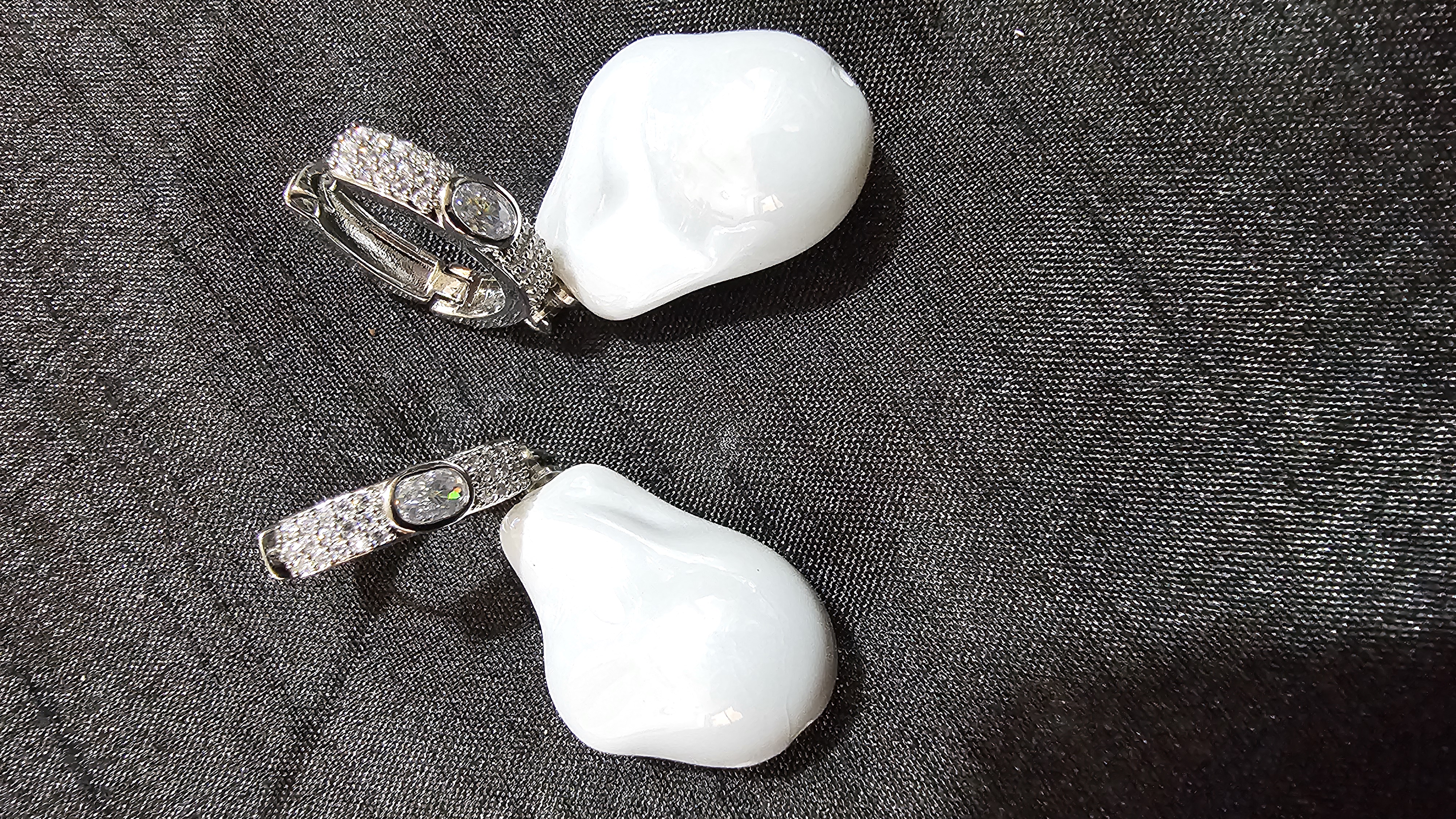 White Pearl Clip-On Earrings