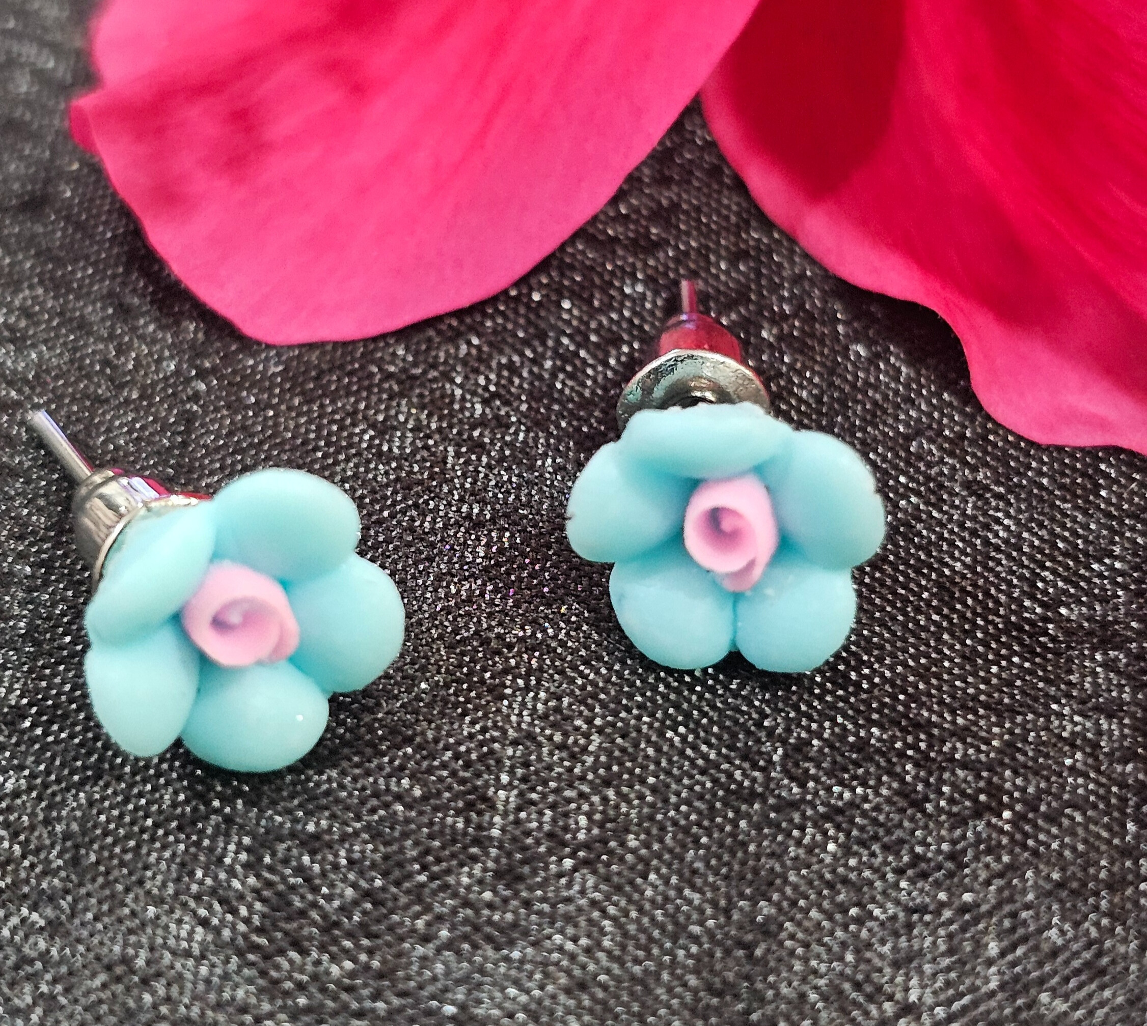 Floral Stud Earrings - Set of 3