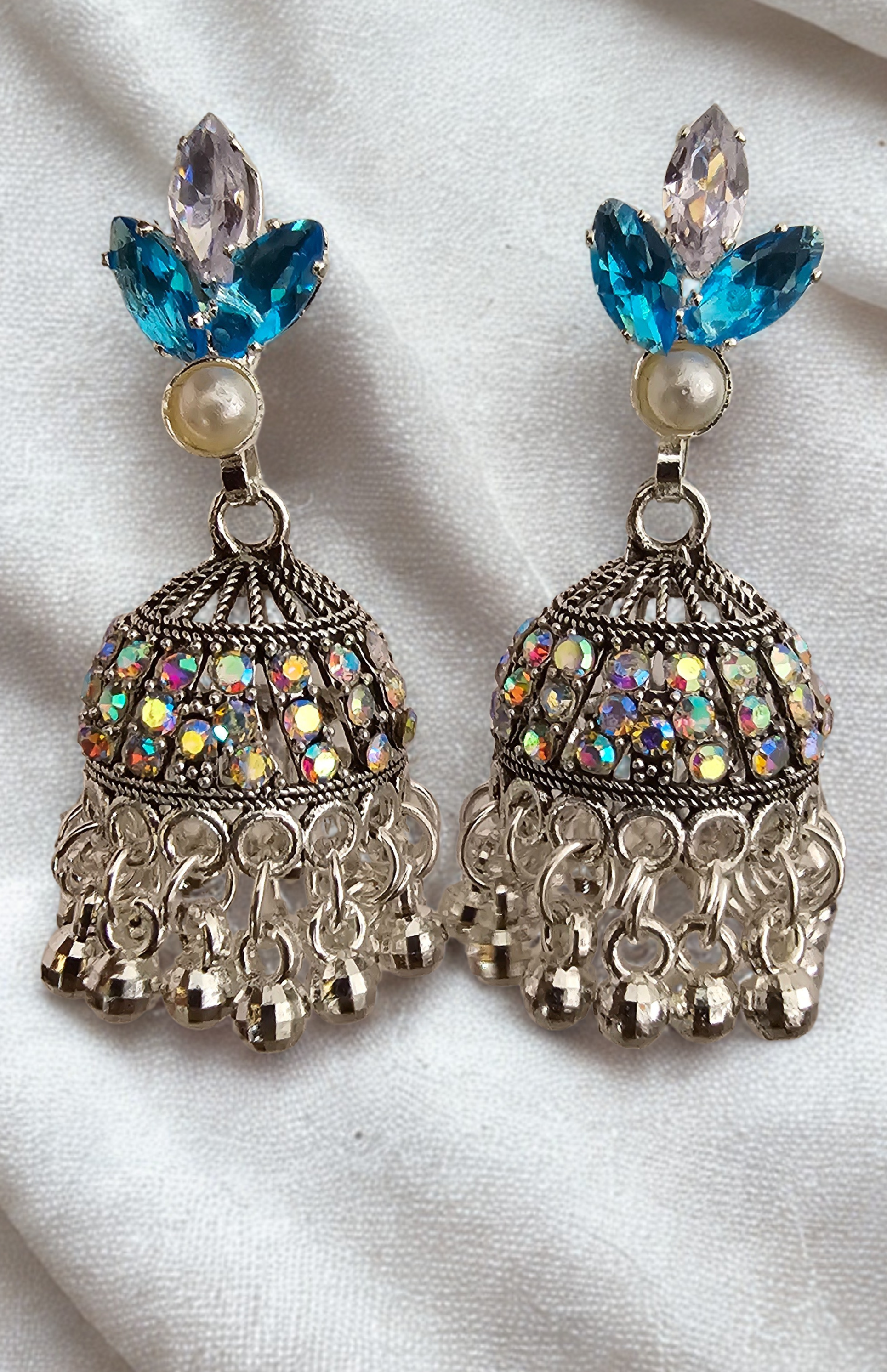 Silver Jhumka Earrings
