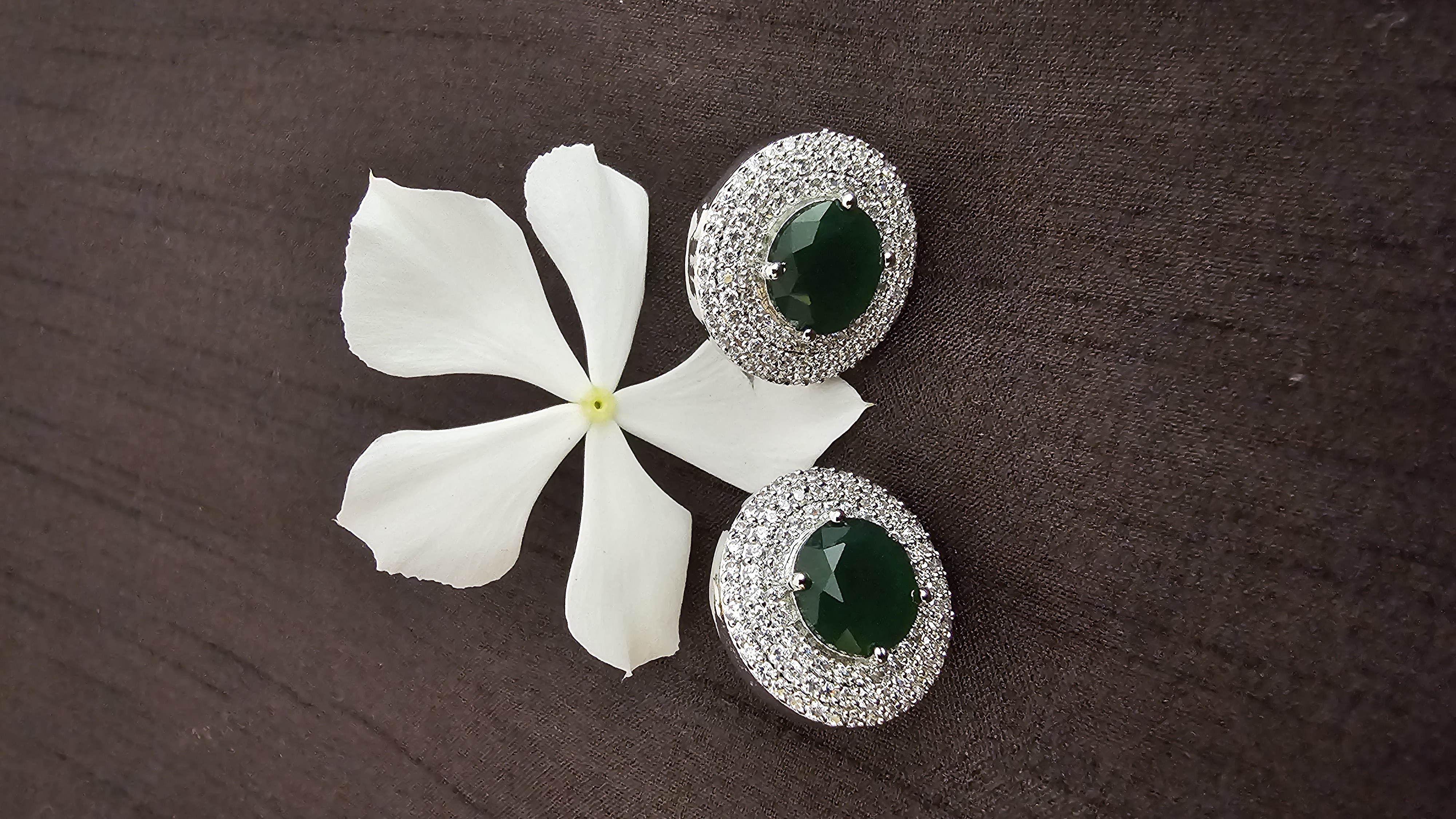 Elegant Green Gemstone Stud Earrings