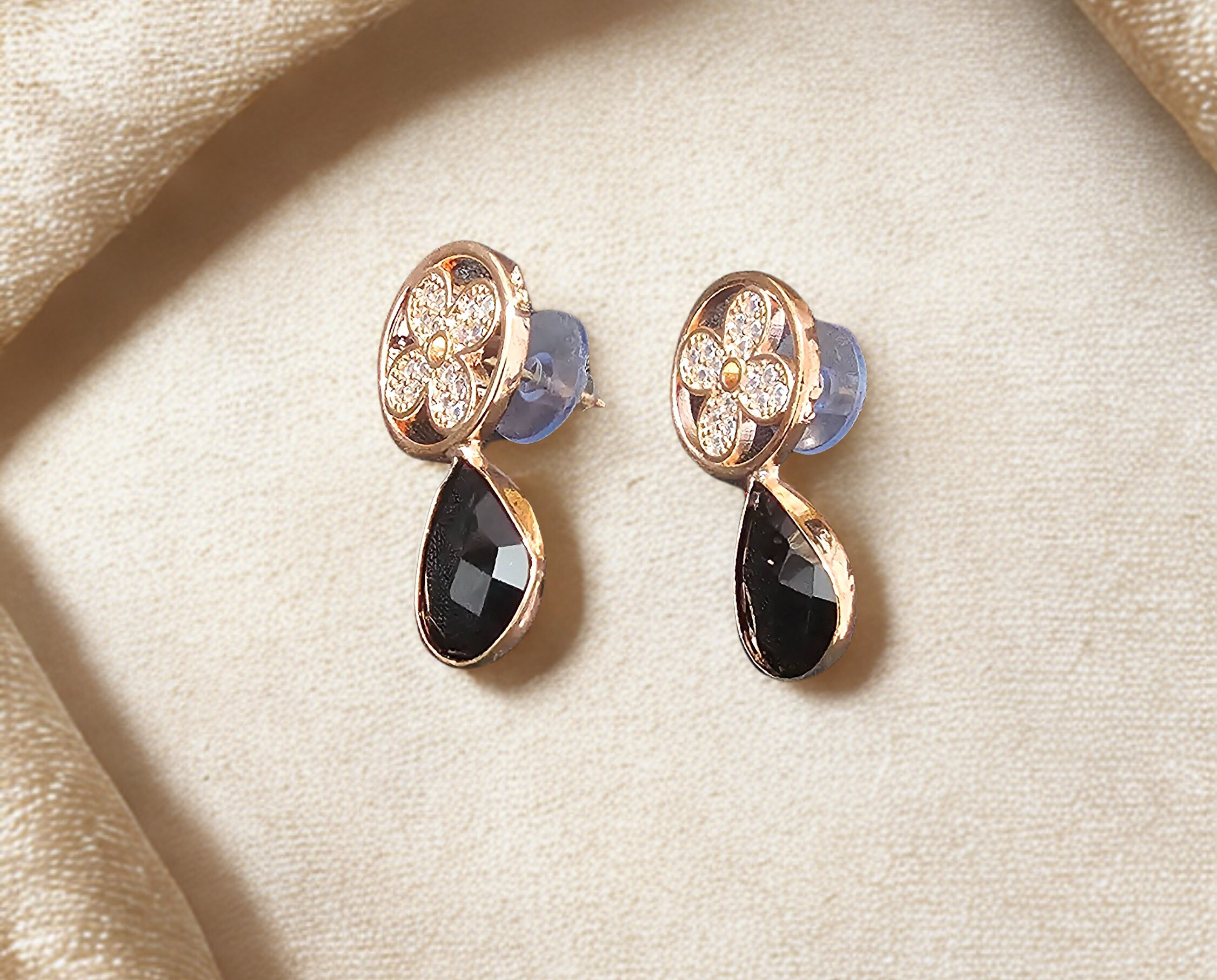 Elegant Floral-Design Earrings