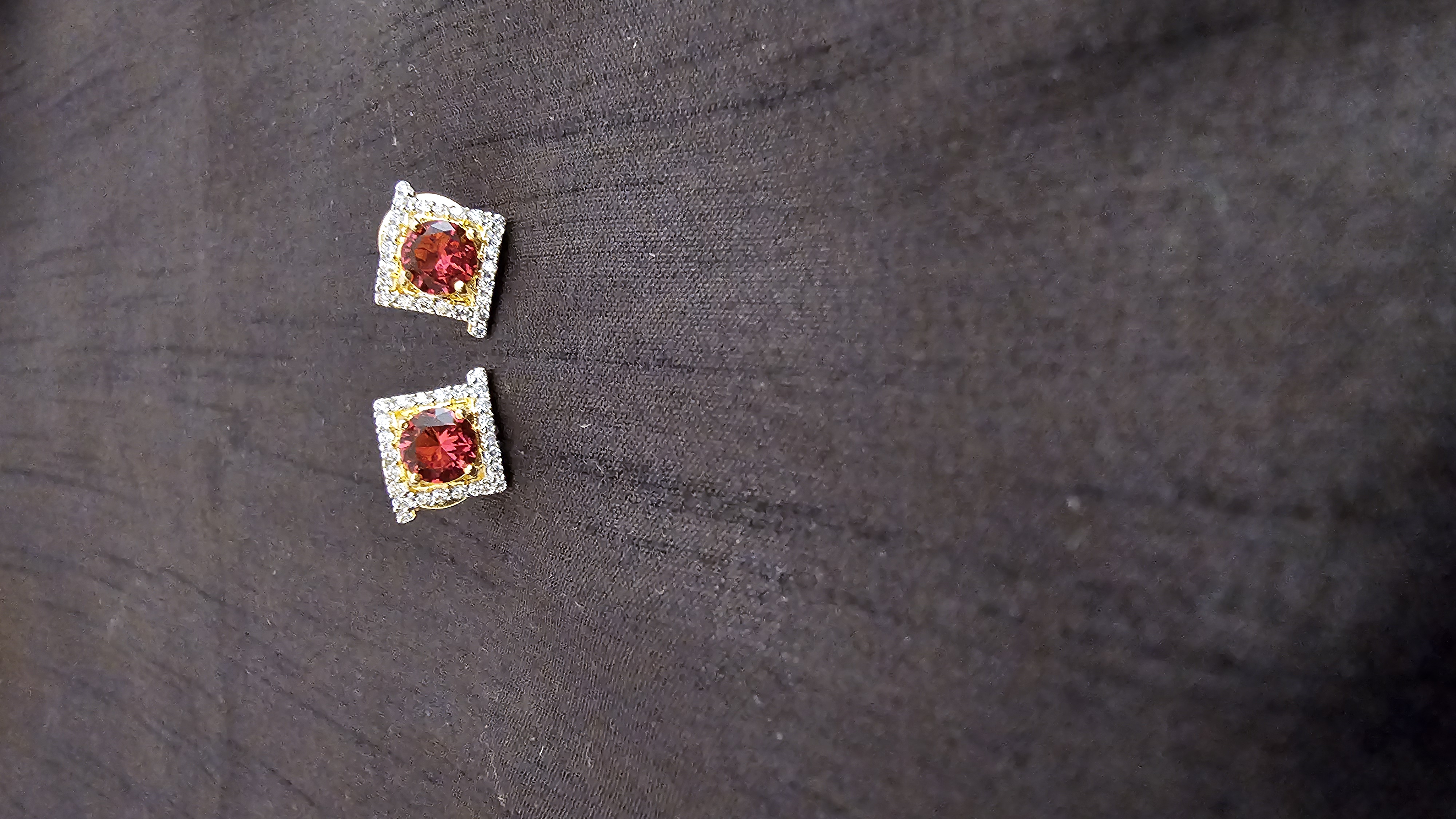 Elegant Red Gemstone Stud Earrings