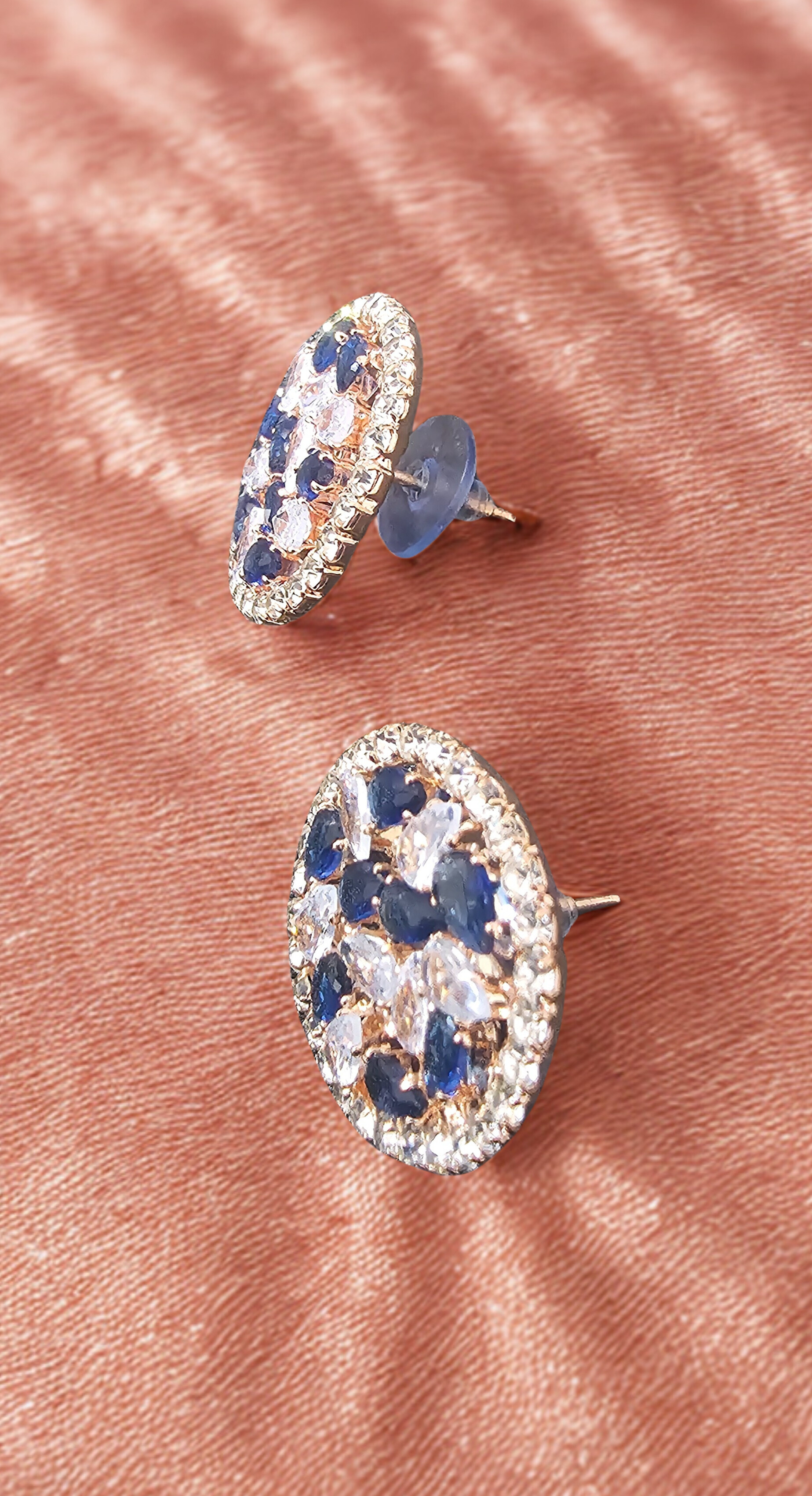 Elegant Crystal and Sapphire Earrings