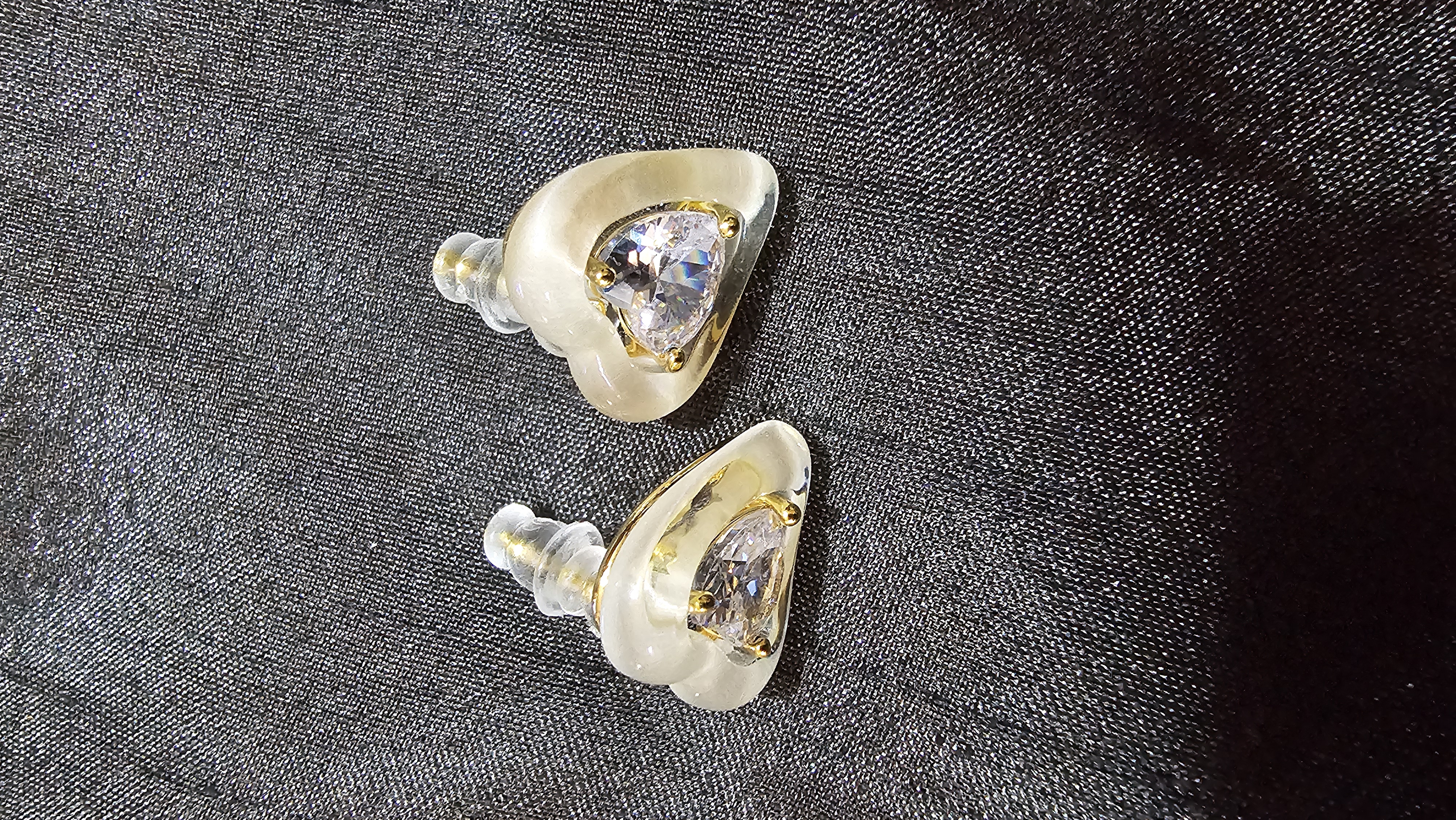 Heart Shaped Crystal Stud Earrings