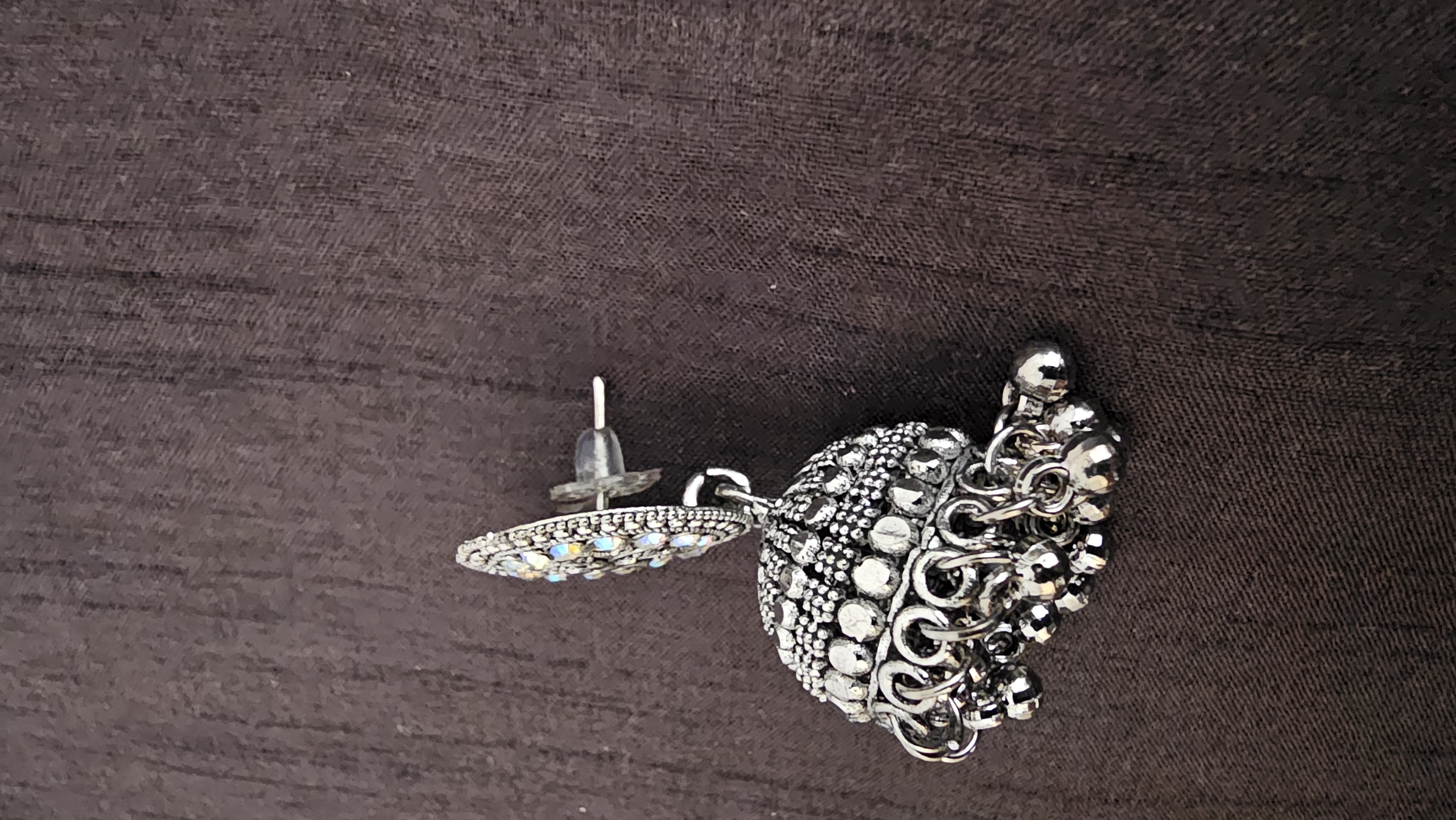 Antique Silver Jhumka Earrings