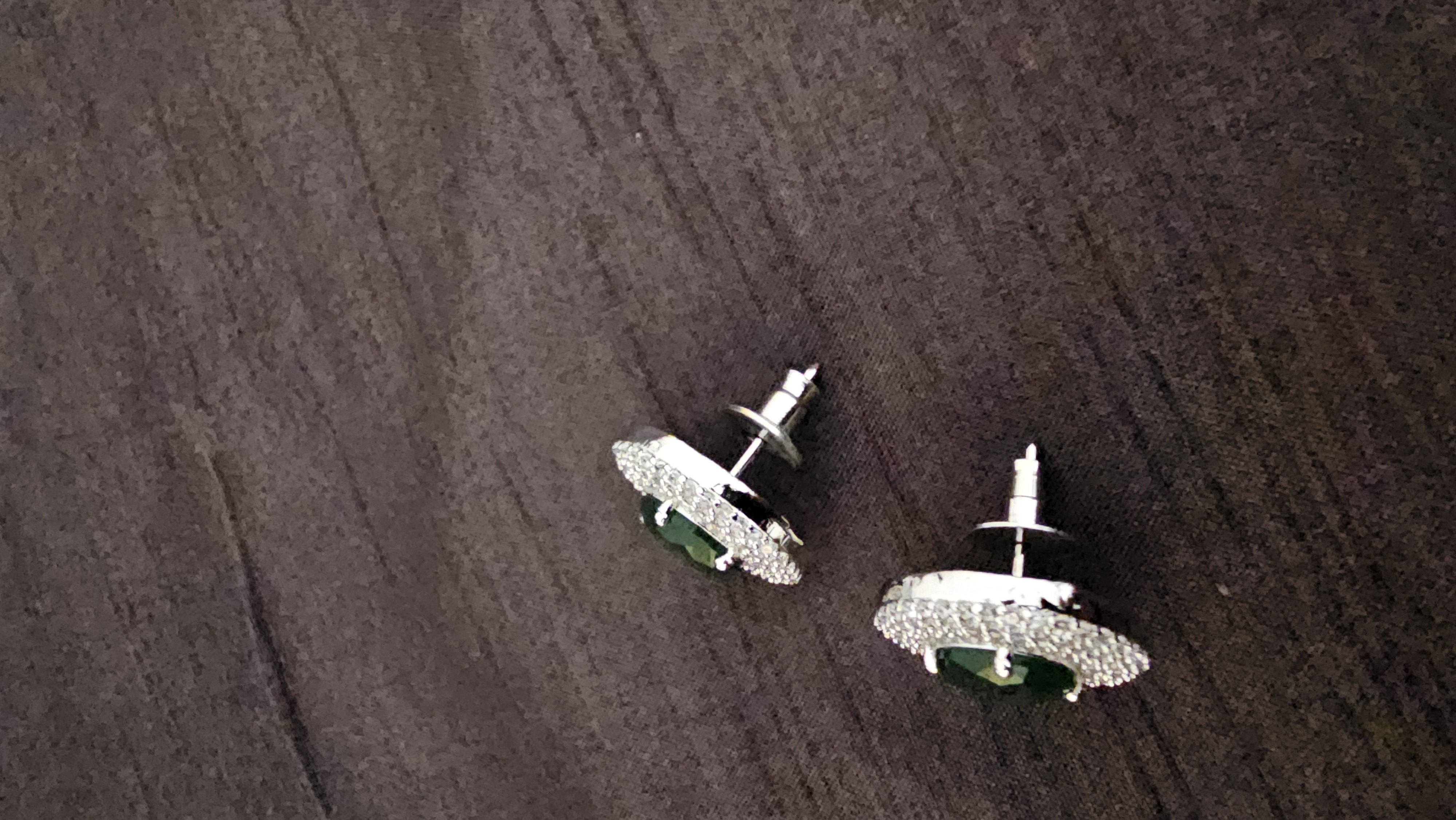 Elegant Green Gemstone Stud Earrings