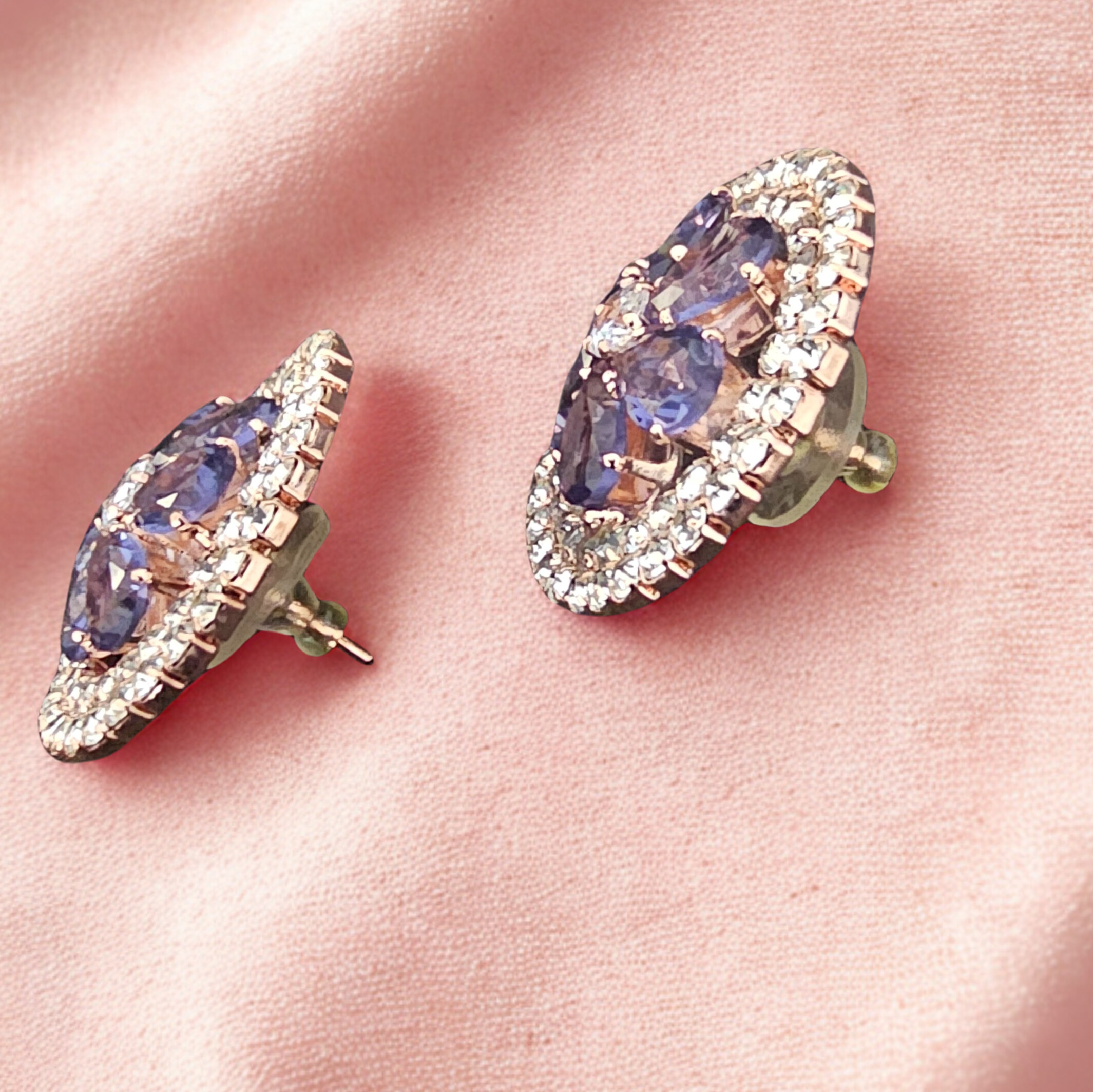 Floral Crystal Stud Earrings