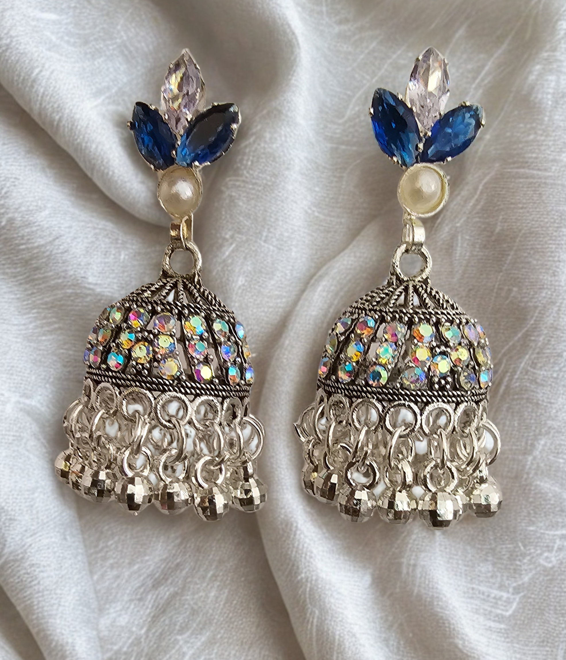 Crystal Jhumka Earrings