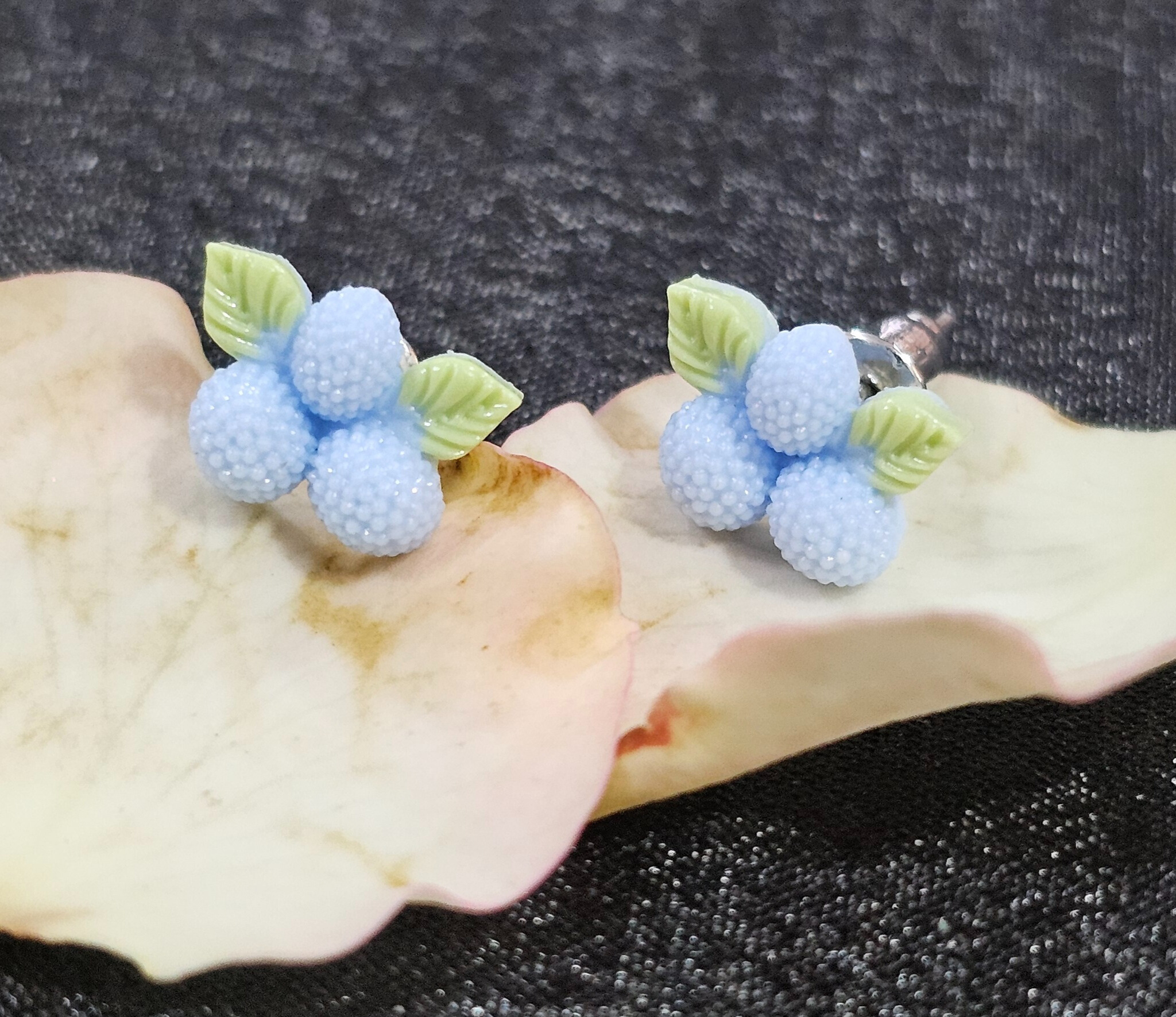 Handmade White Berry Earrings - Set of 3