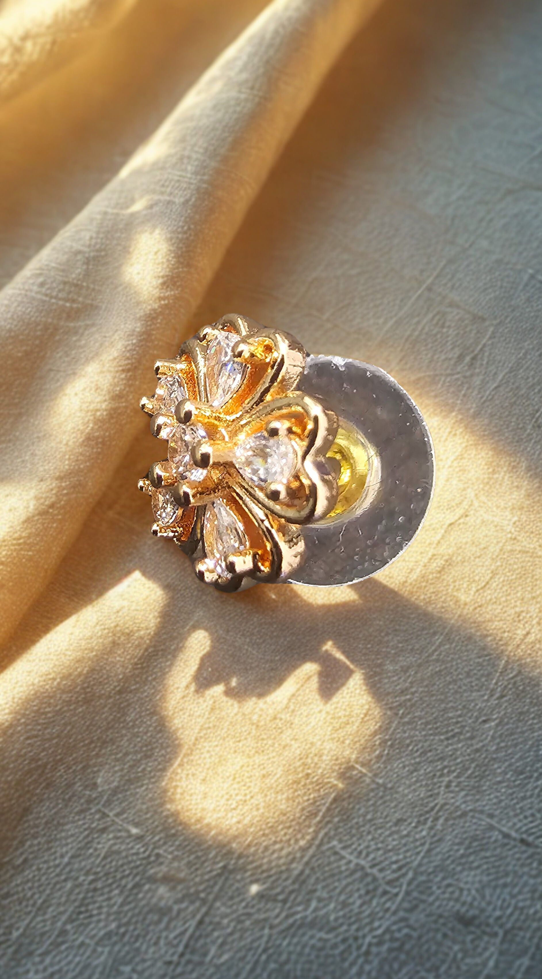 Gold Floral Stud Earrings