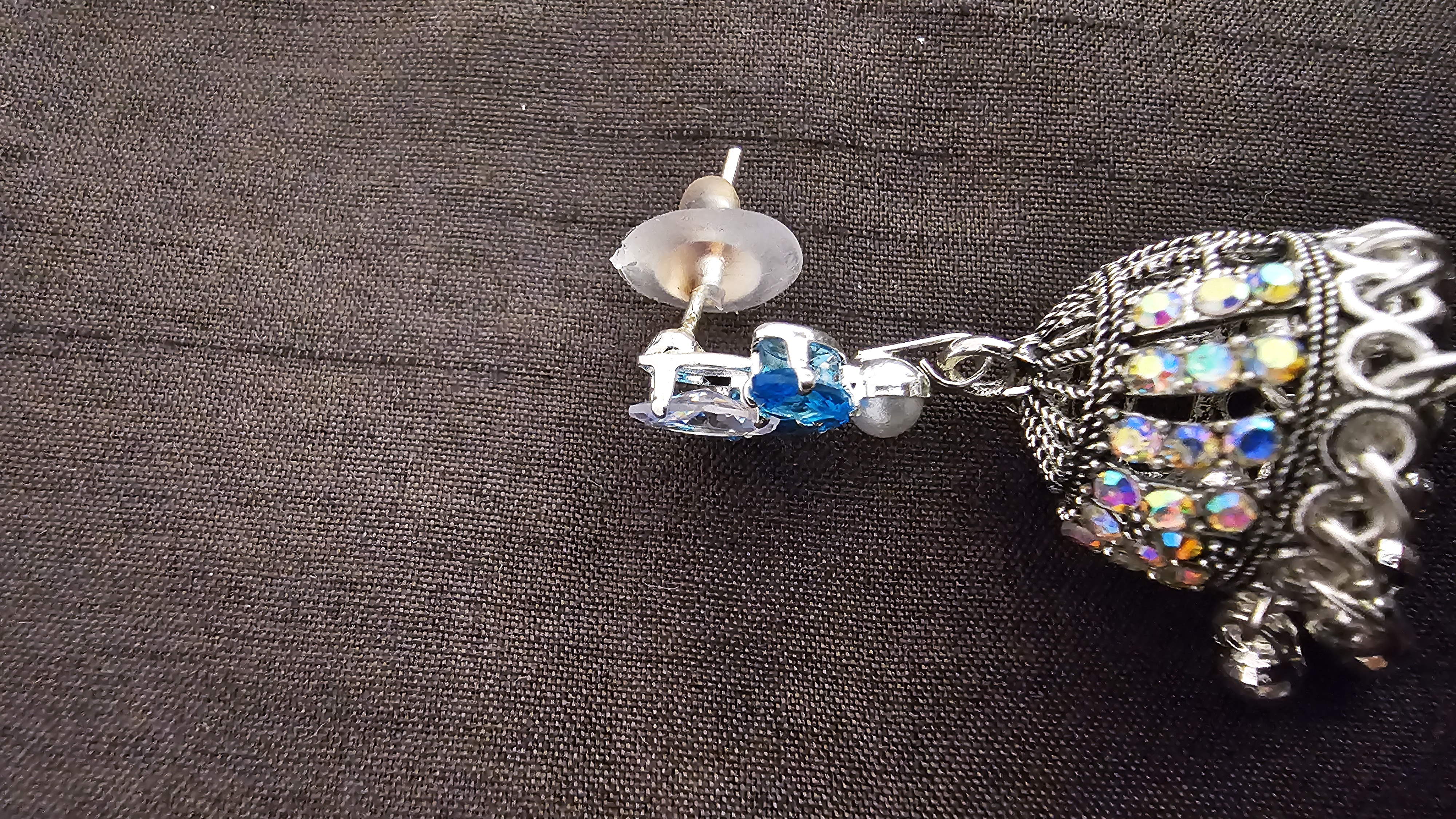 Silver Jhumka Earrings