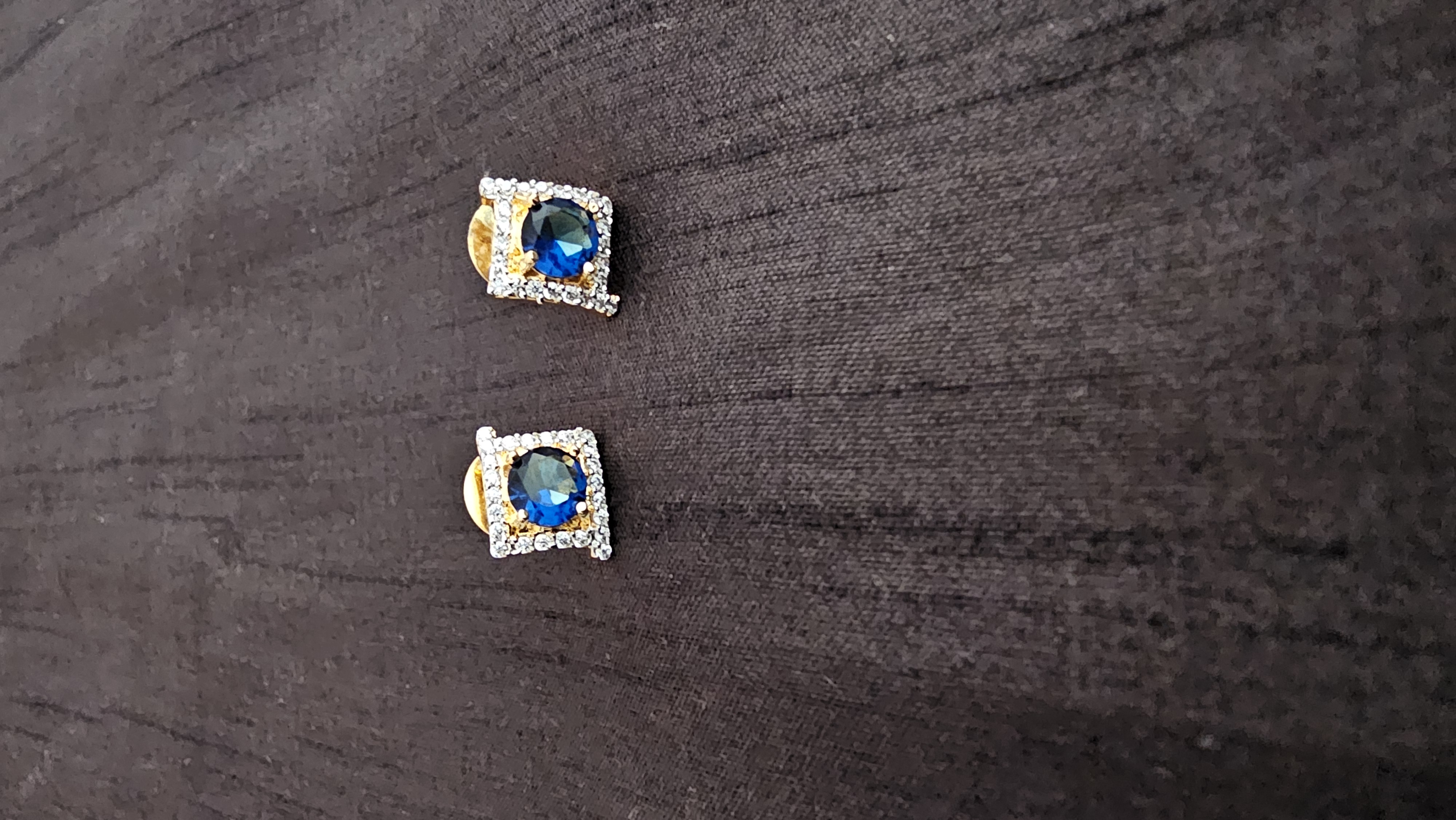 Elegant Blue Gemstone Stud Earrings