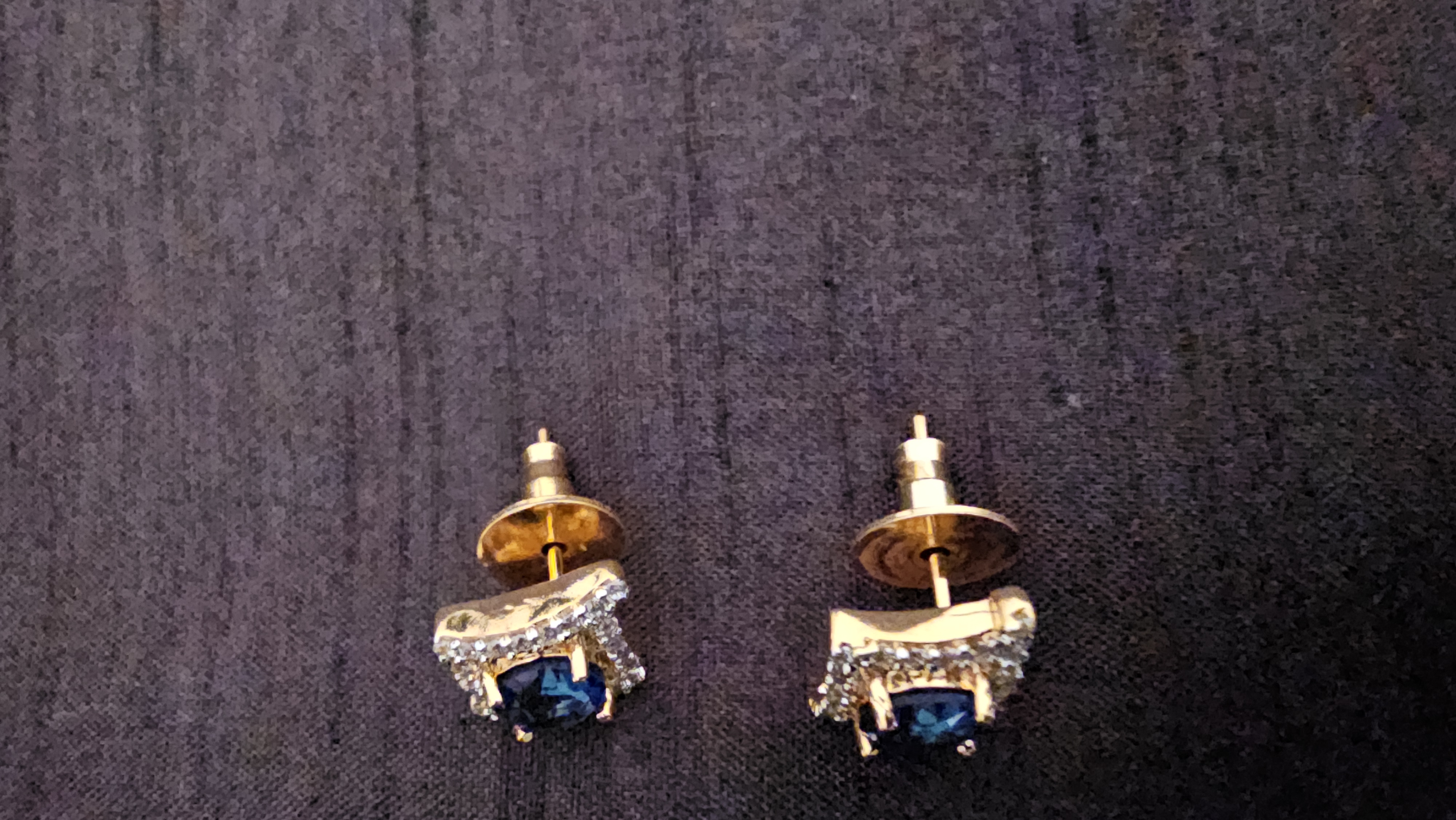 Elegant Blue Gemstone Stud Earrings