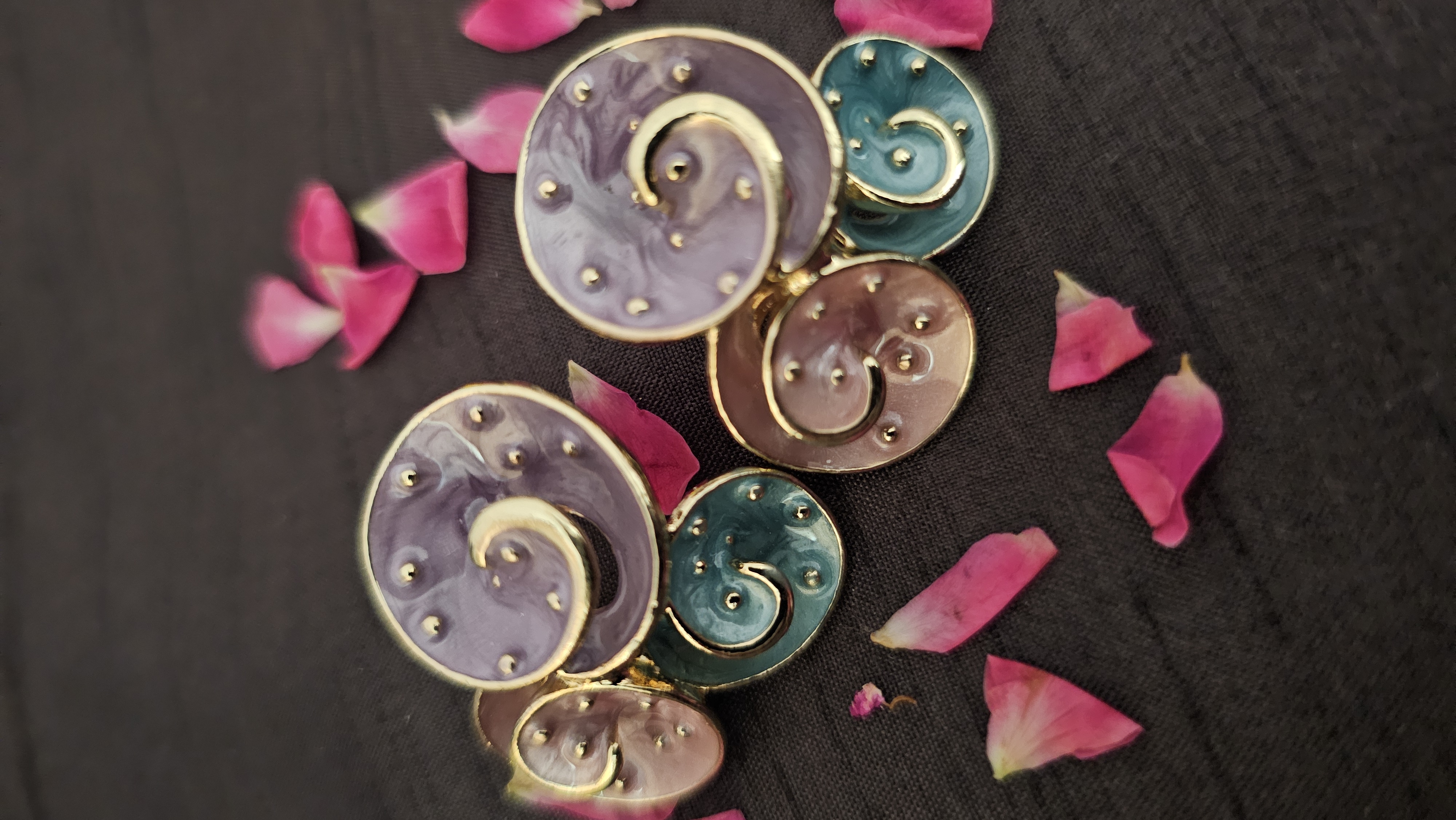 Handcrafted Spiral Enamel Earrings