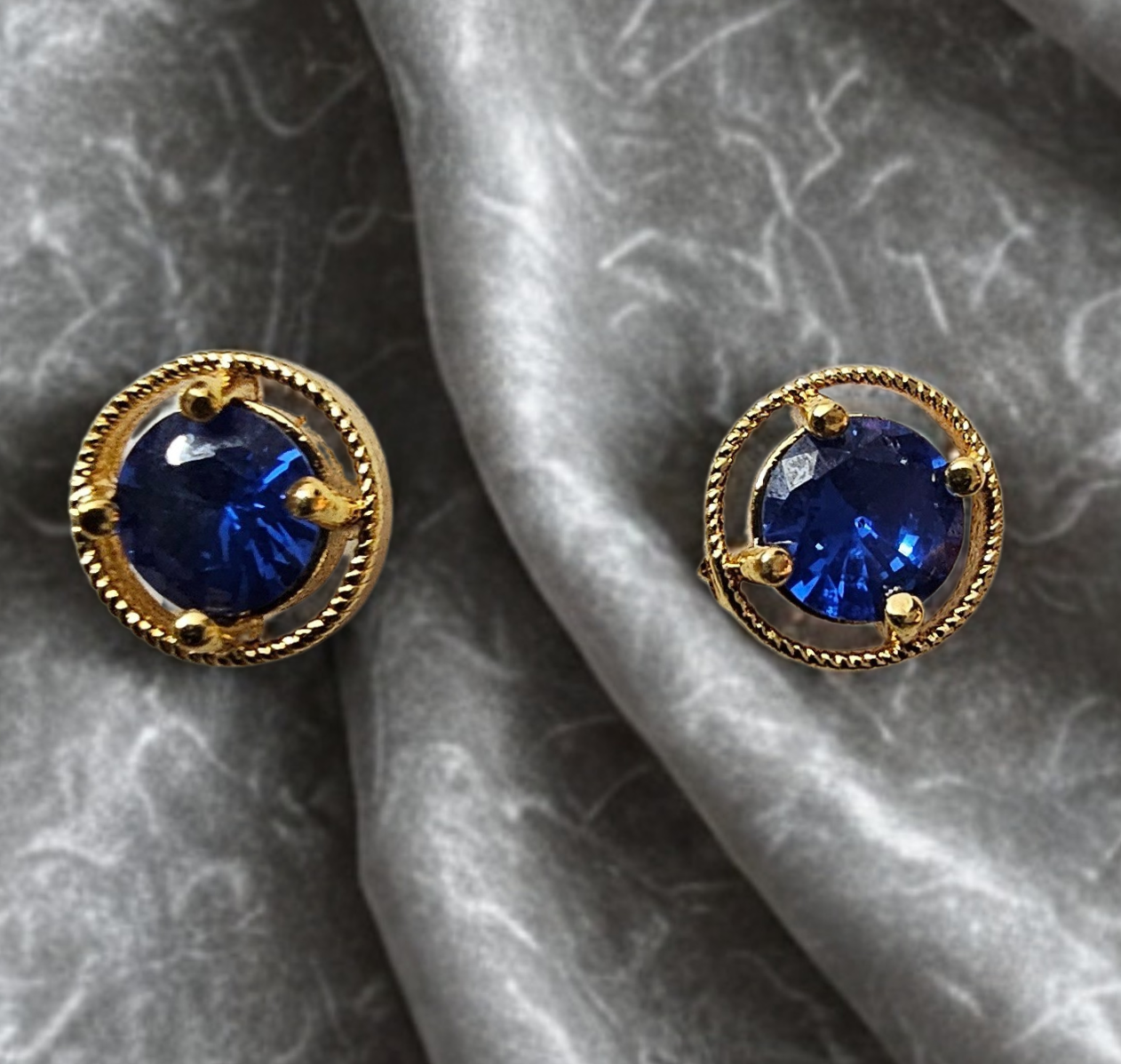 Vintage Sapphire Stud Earrings