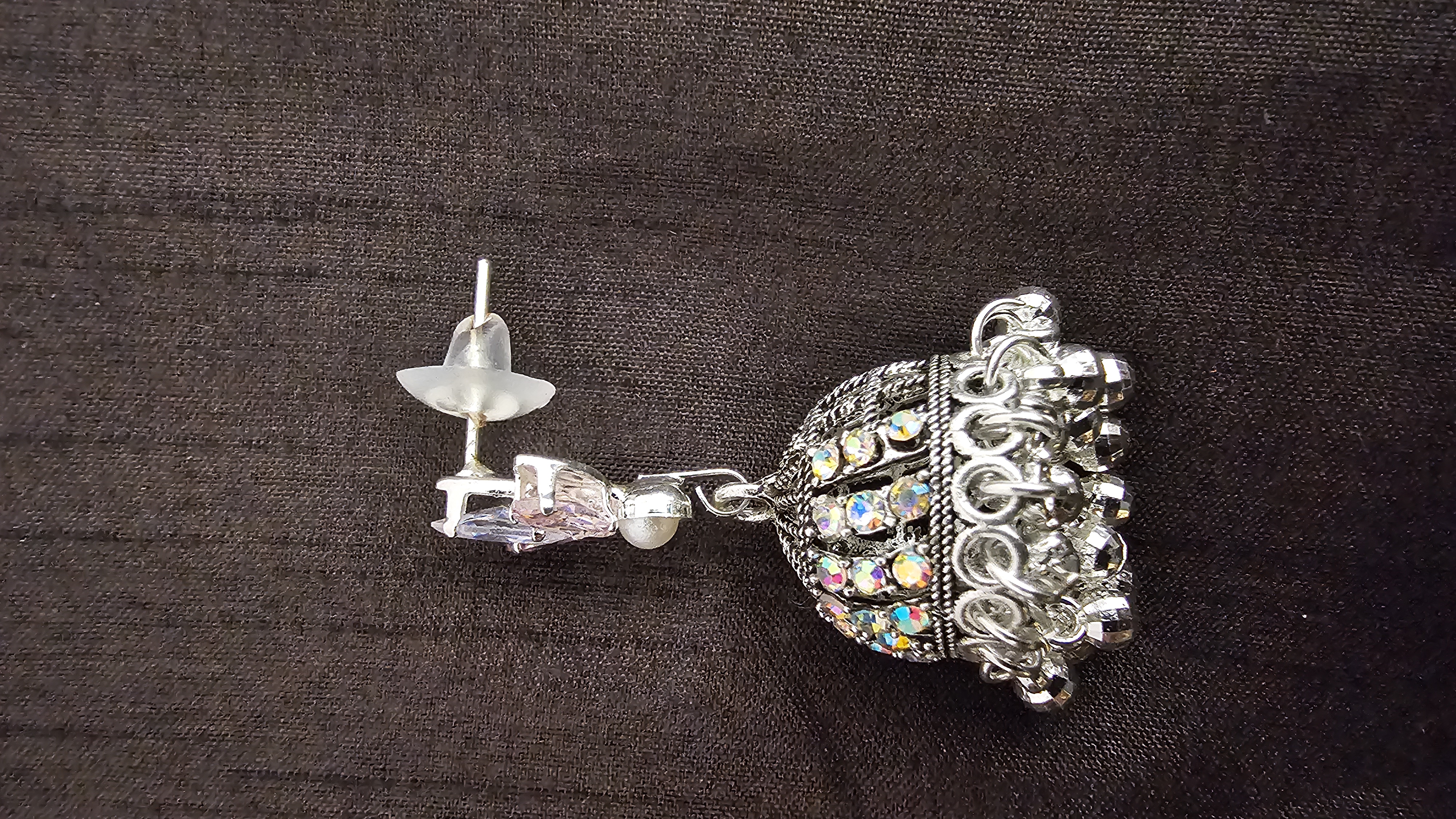 Crystal Drop Jhumka Earrings