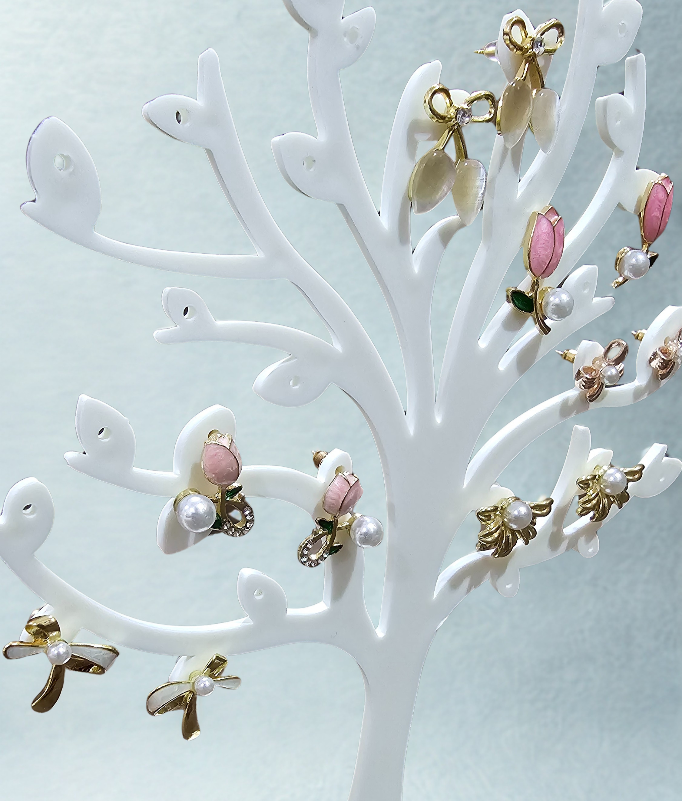 Elegant Flower and Bow Earring Set of 6