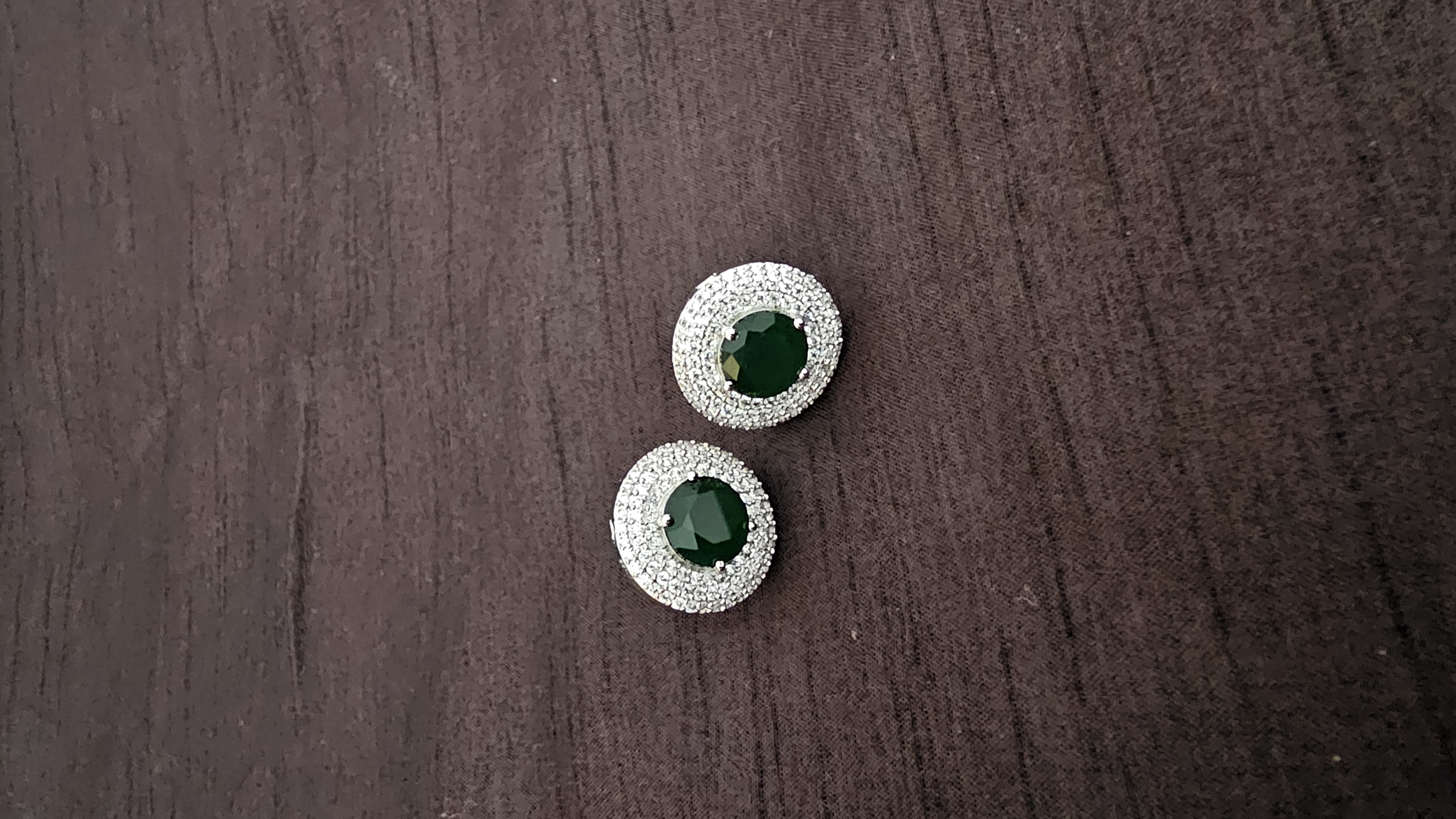 Elegant Green Gemstone Stud Earrings