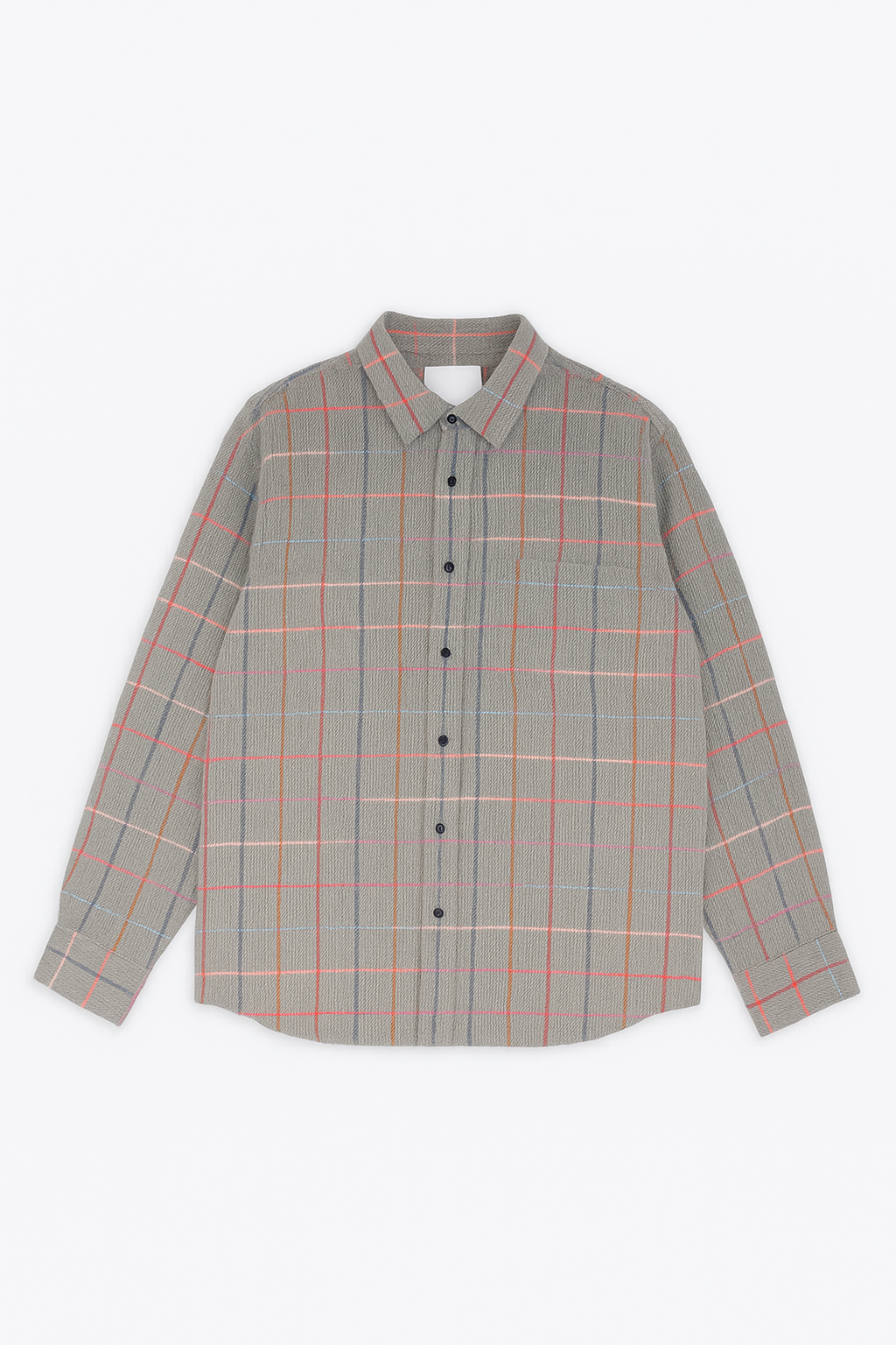 Gray Plaid Button-Up Shirt