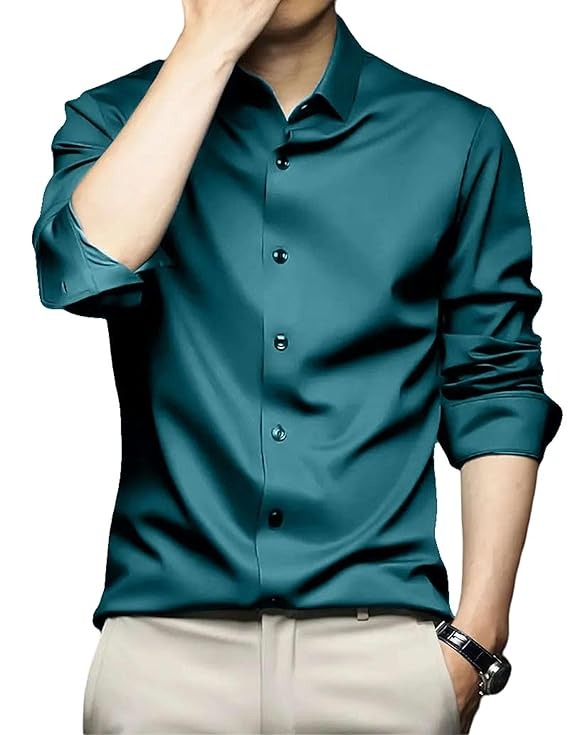 Men's Teal Long Sleeve Shirt