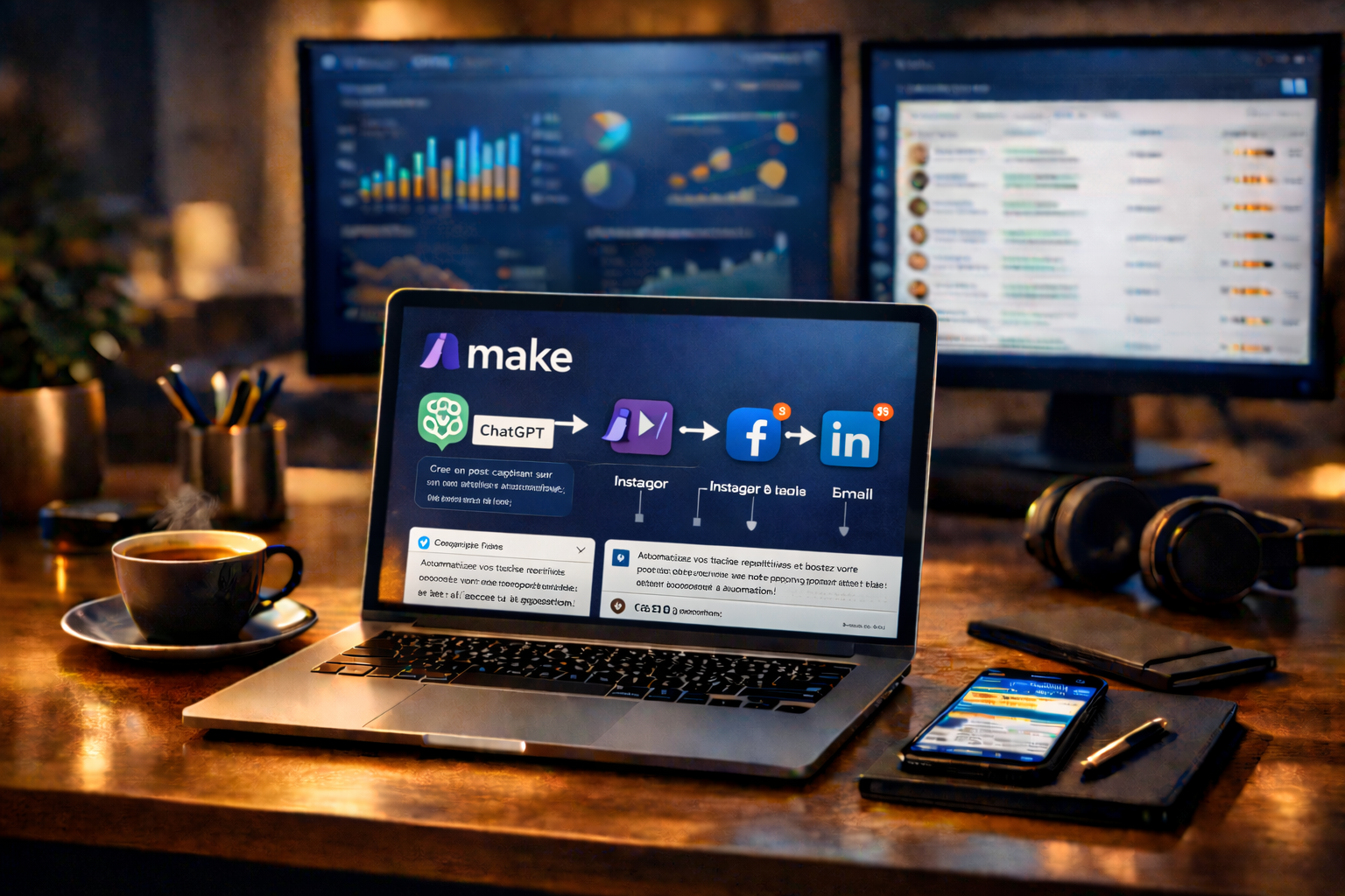 Automatiser ses publications sur les réseaux sociaux avec l’IA et Make