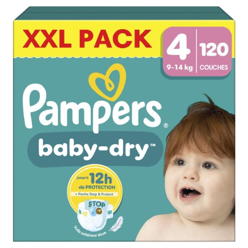 Couches pampers  Baby - Dry Taille 4. 9-14kg-(120 couches)