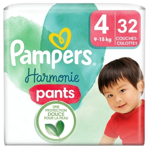 Couches pampers harmonie pants Taille 4 9-15kg-(32 couches)