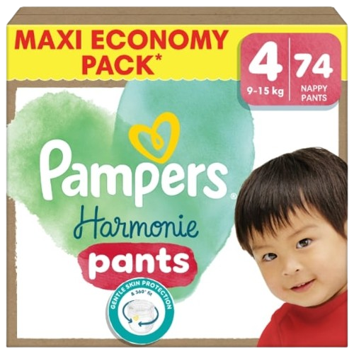 Couches pampers harmonie pants Taille 4 9-15kg-(74 couches)