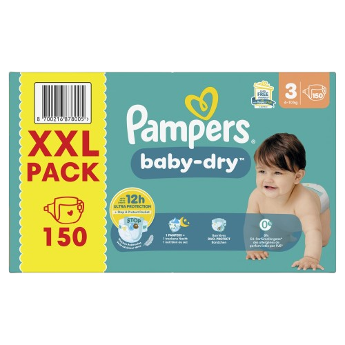 Couches pampers baby - dry Taille 3. 6-10kg-(150 couches)