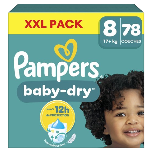 Couches pampers Baby - Dry Taille 8. 18kg-(78 couches)