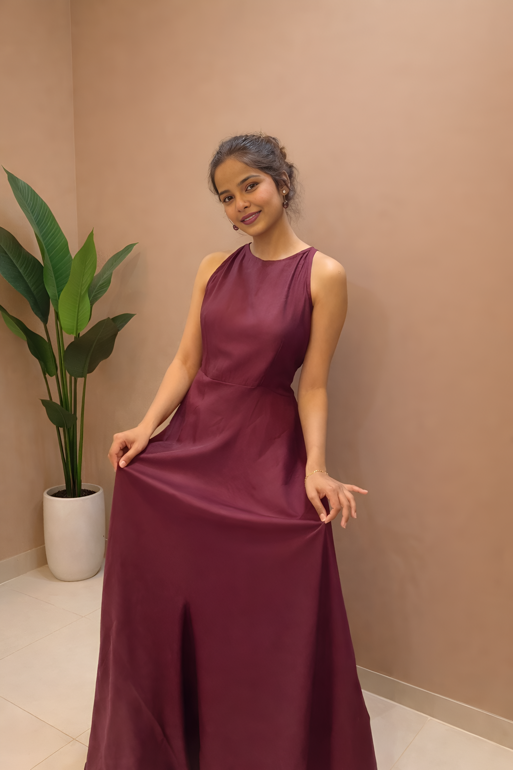Elegant Plum Evening Gown