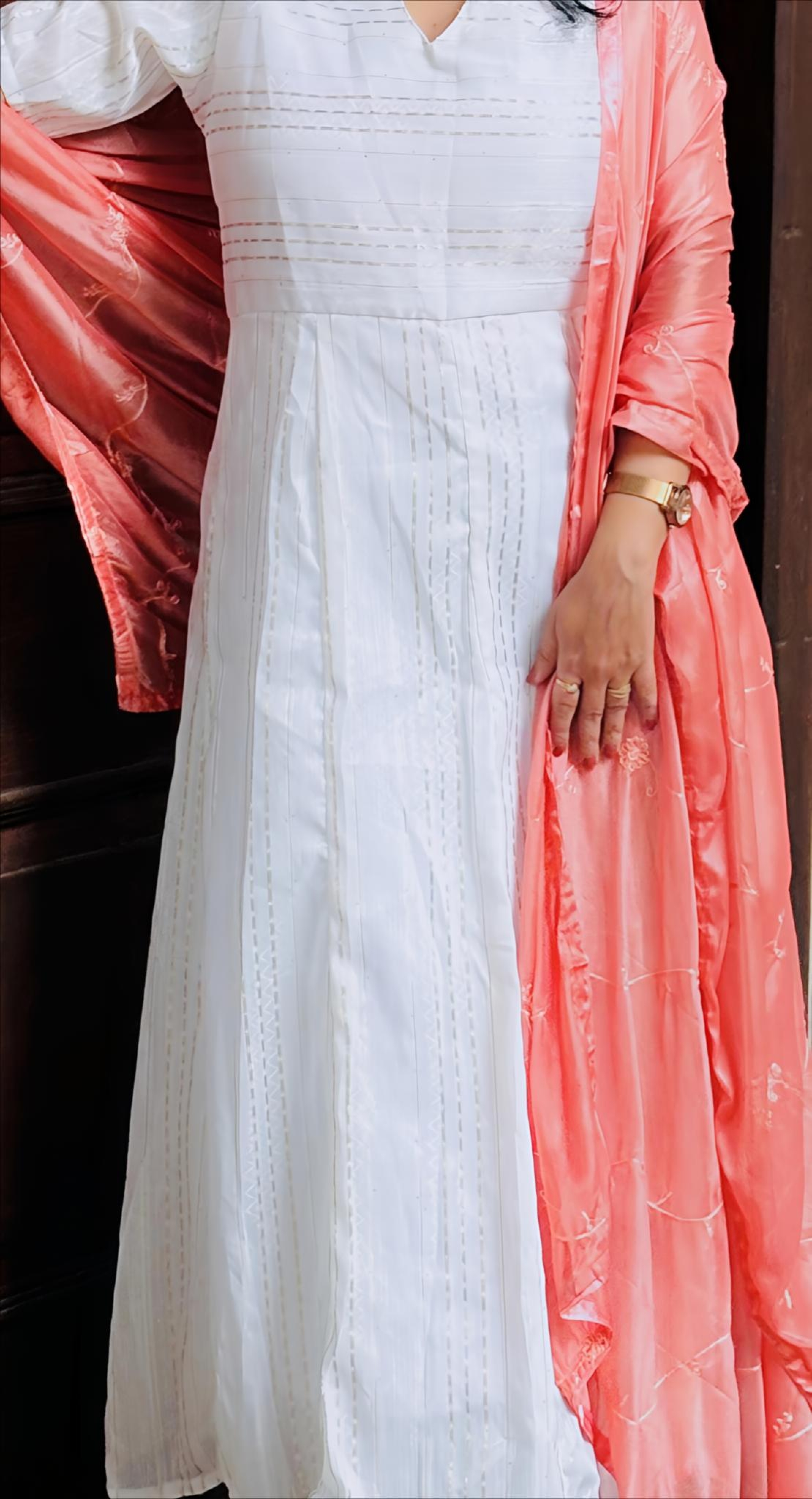 Elegant White Anarkali Dress
