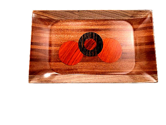 Favor Wood Tray in African Sapele Mahogany & Walnut