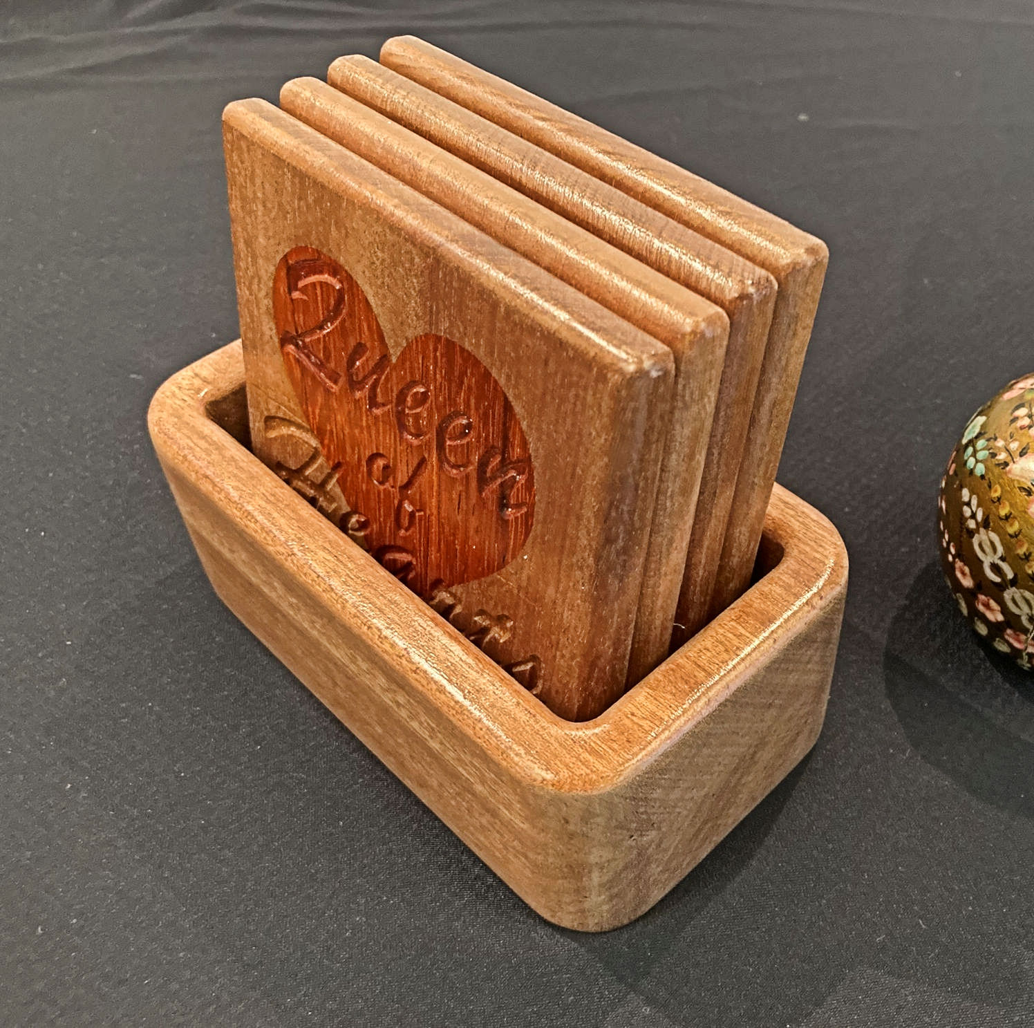 Coasters for Card Games in African Sapele Mahogany