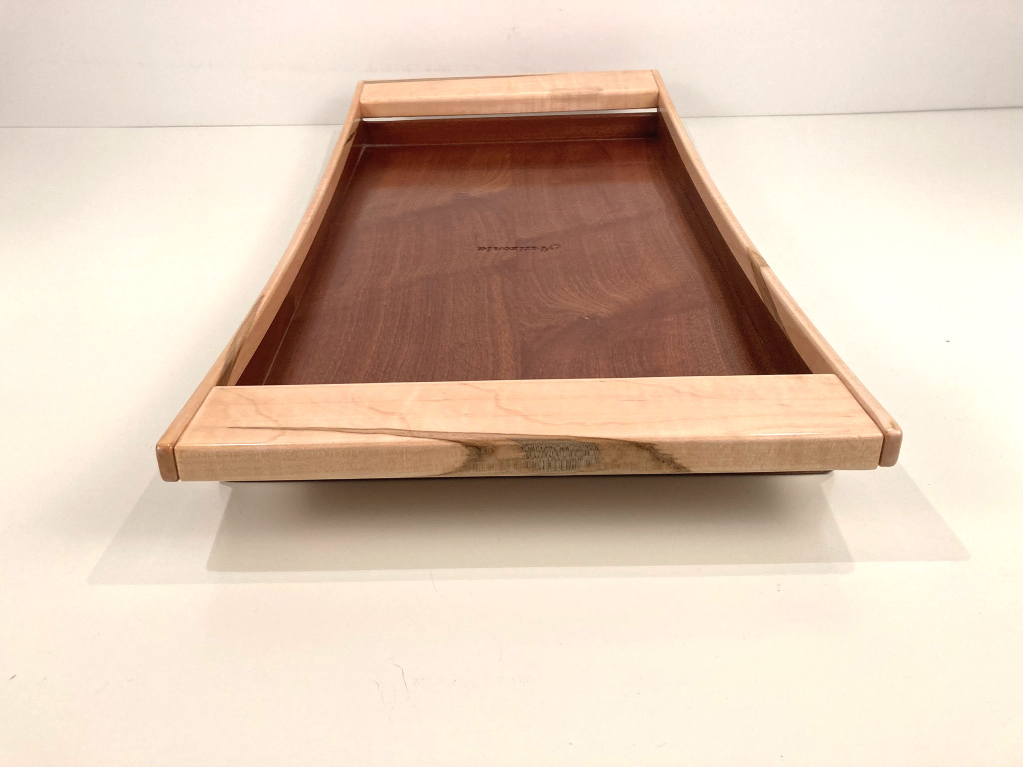 Wood Tray in African Sapele Mahogany & Ambrosia Maple - LaBella Tray
