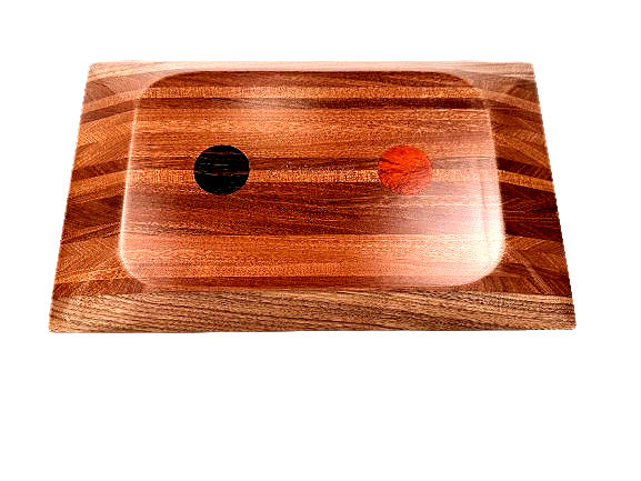 Favor Wood Tray in African Sapele Mahogany & Walnut