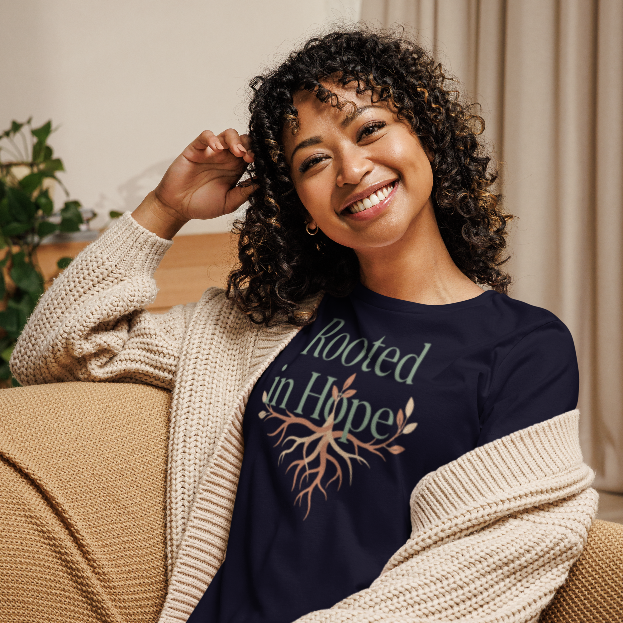 Rooted In Hope Women’s Relaxed Fit T-Shirt | Eco-Friendly Positive Tee