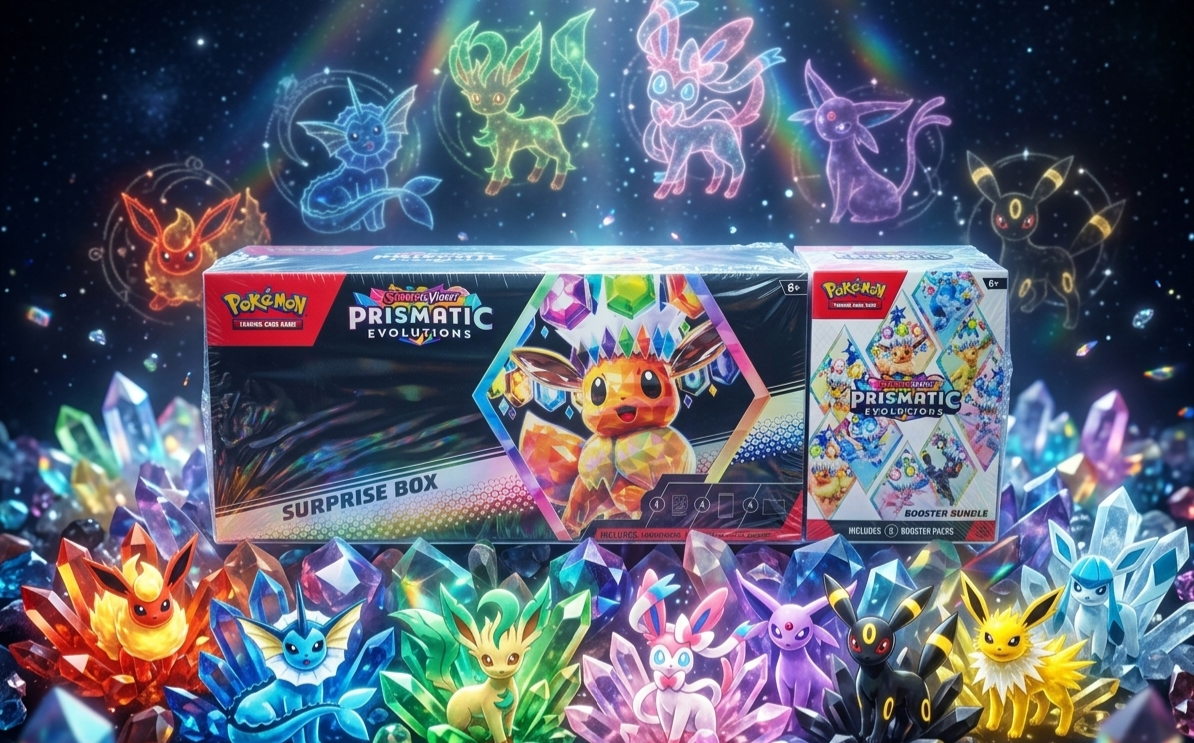 Pokemon Prismatic Evolutions Sams Club 2-Pack Bundle, Surprise Box & Booster Bundle, EN