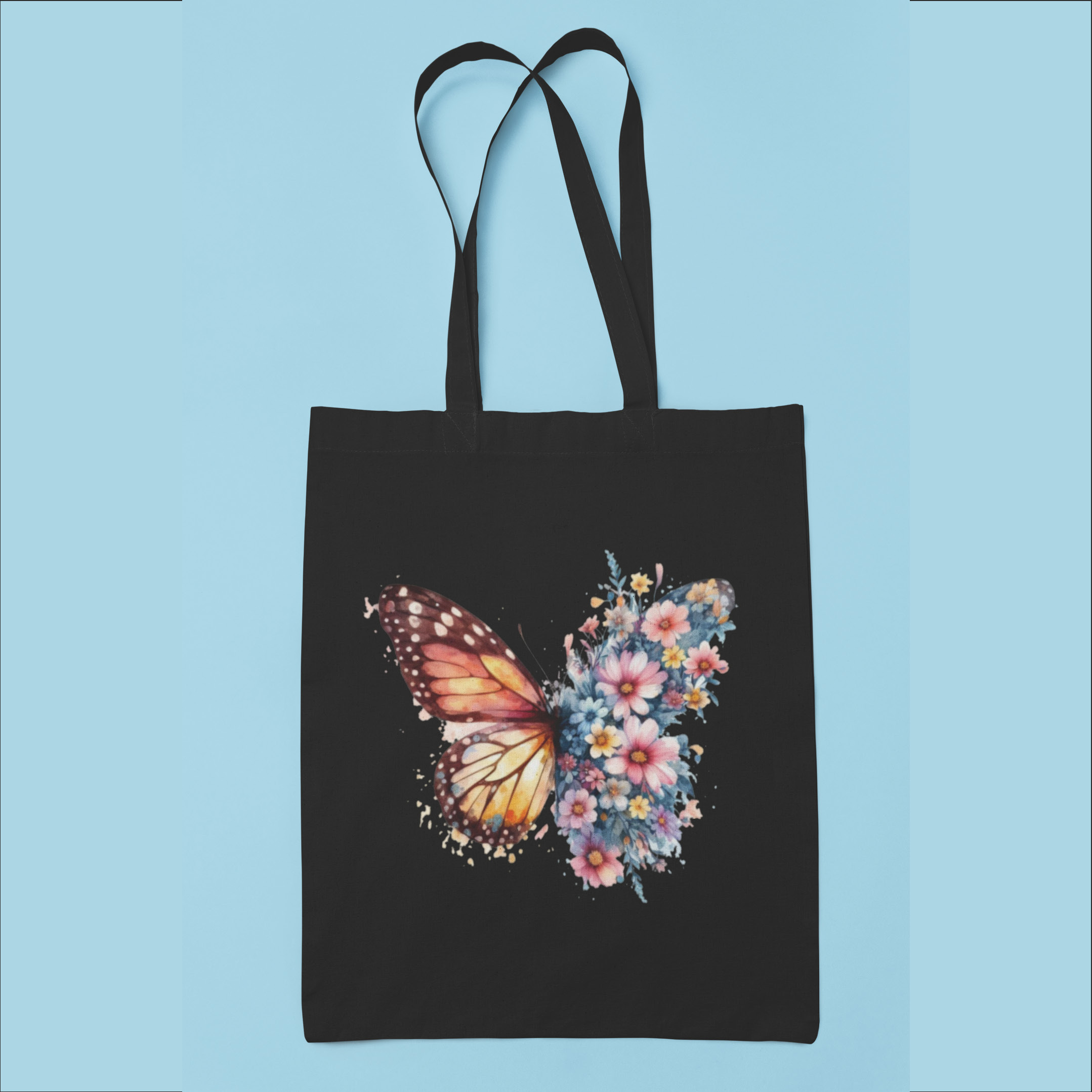 Butterfly Floral Tote Bag