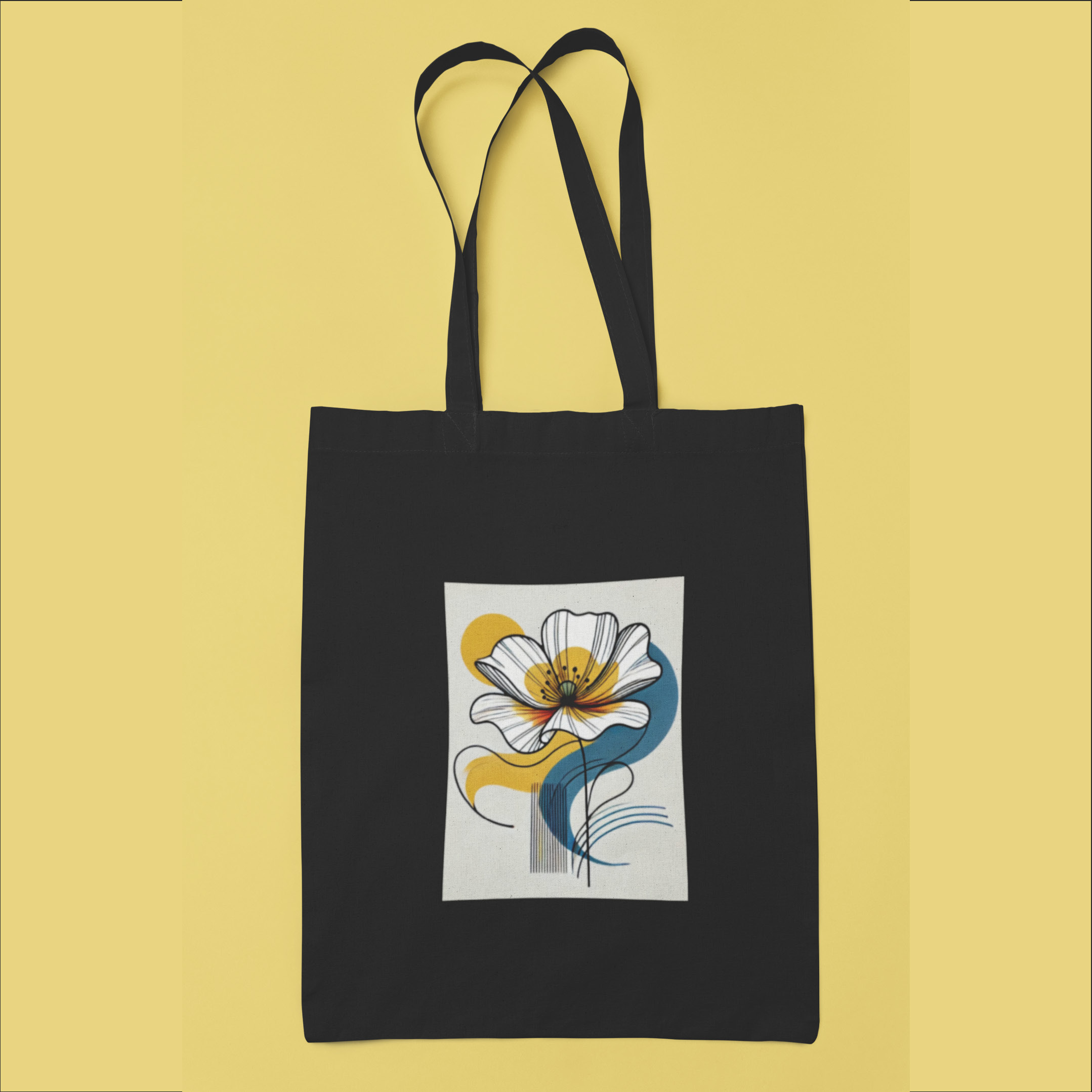 Floral Art Canvas Tote Bag