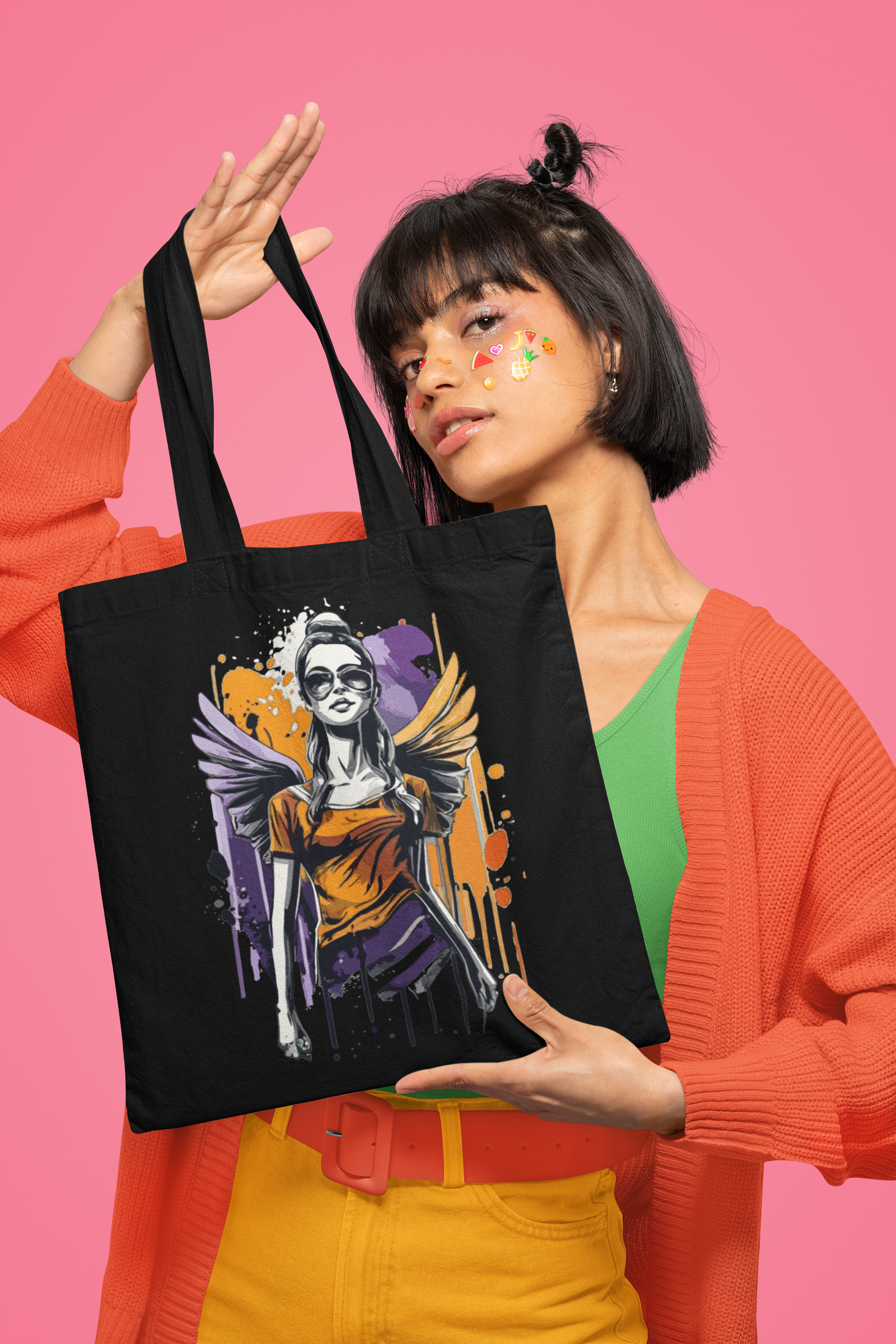 Graphic Angel Art Tote Bag