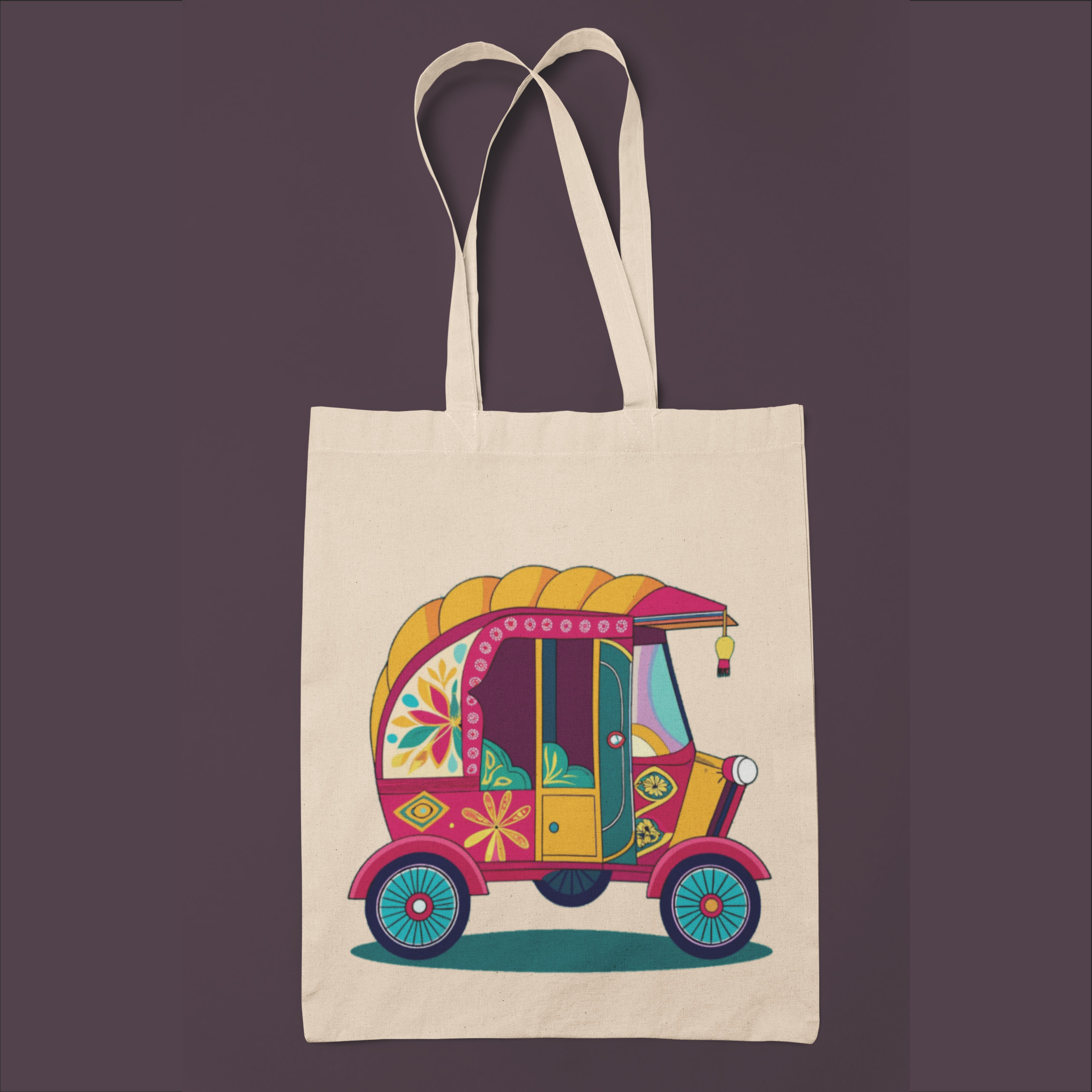Printed Canvas Tote Bag