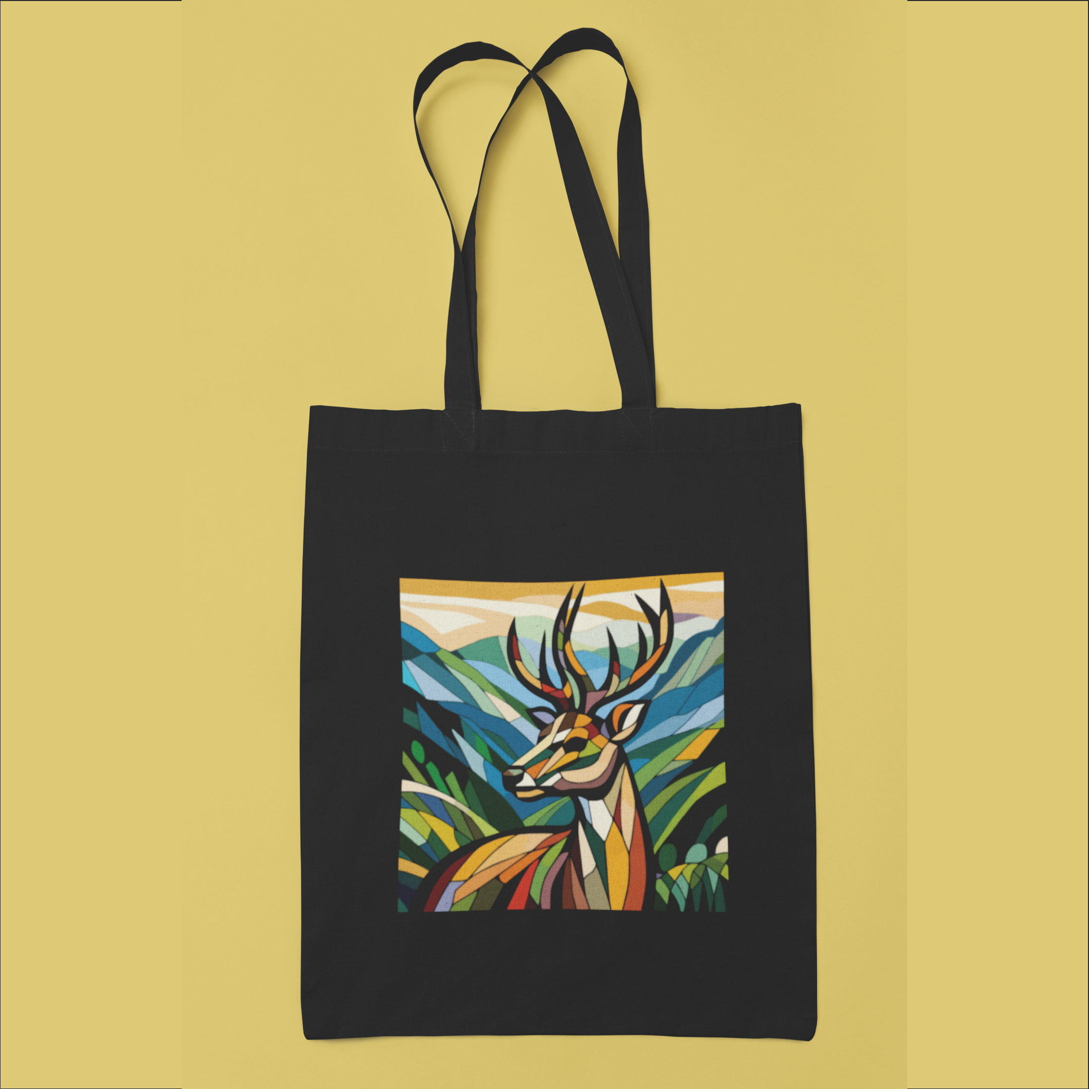Colorful Deer Art Tote Bag